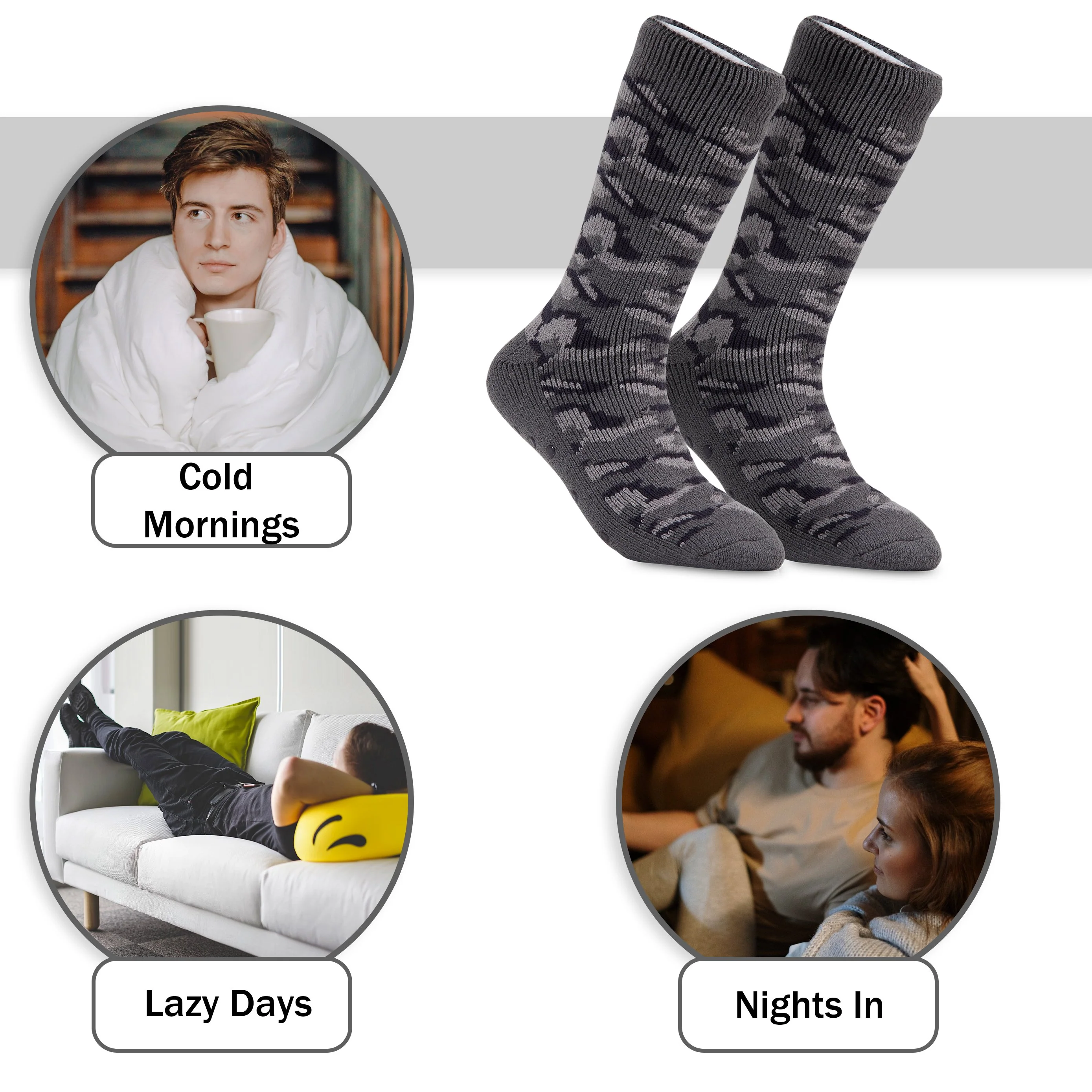 CityComfort Mens Slippers Socks, Warm Fluffy Socks, Gifts For Men - Image 6