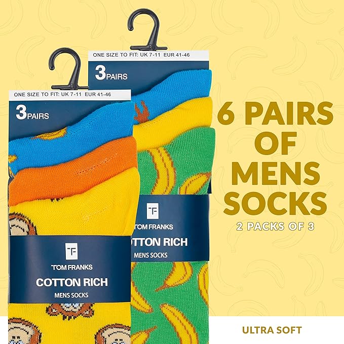 CityComfort Mens Socks Multipack of Funny Socks Men and Teens, Pack of 6 - Image 5