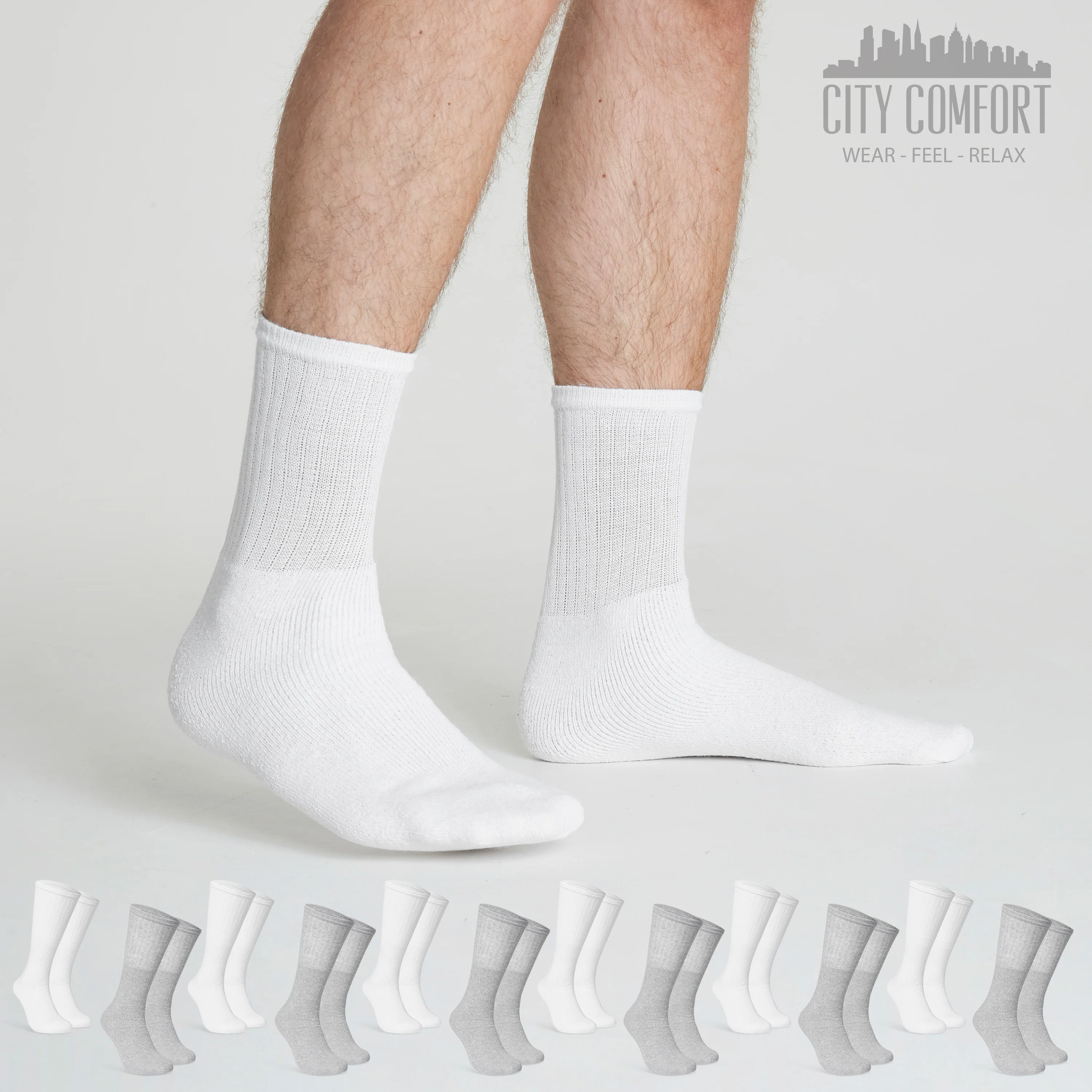 CityComfort Mens Socks - Pack of 12 Crew Socks for Men - Image 6