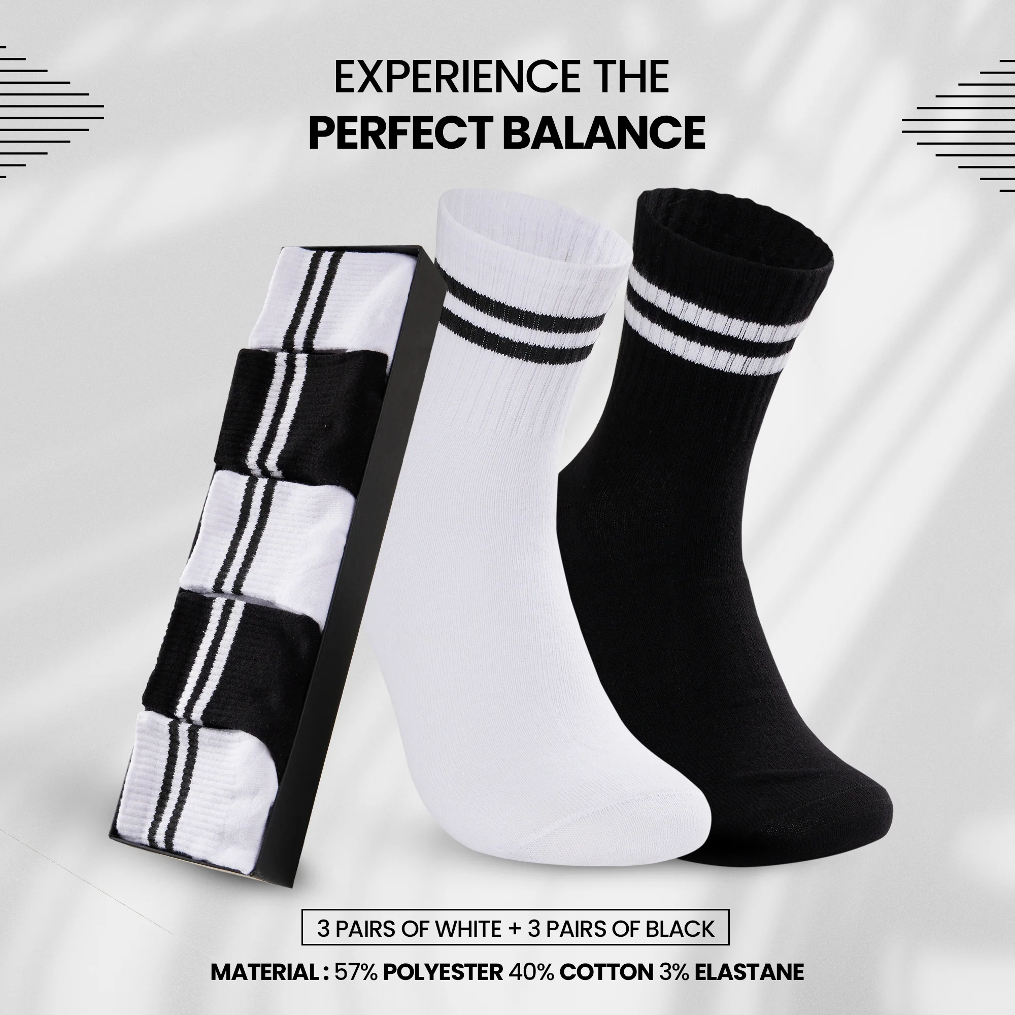 CityComfort Mens Socks - Pack of 6 Striped Crew Socks for Men - Image 7
