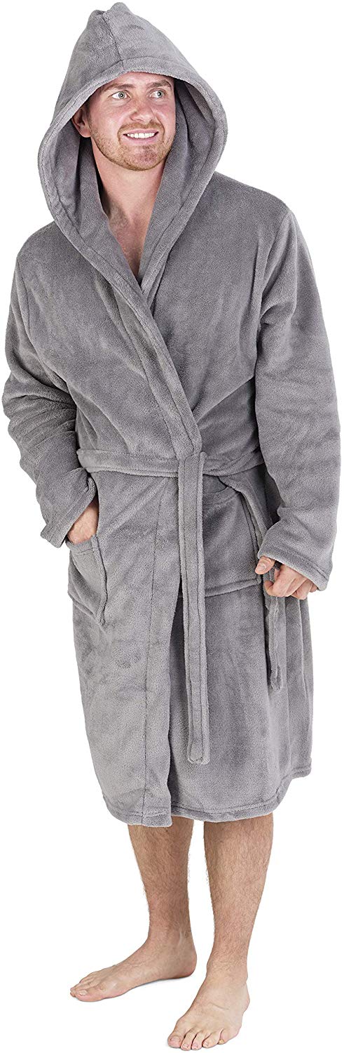CityComfort Dressing Gown Mens Fleece Hooded Dressing Gowns - Image 4