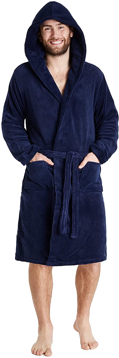 CityComfort Dressing Gown Mens Fleece Hooded Dressing Gowns - Image 9