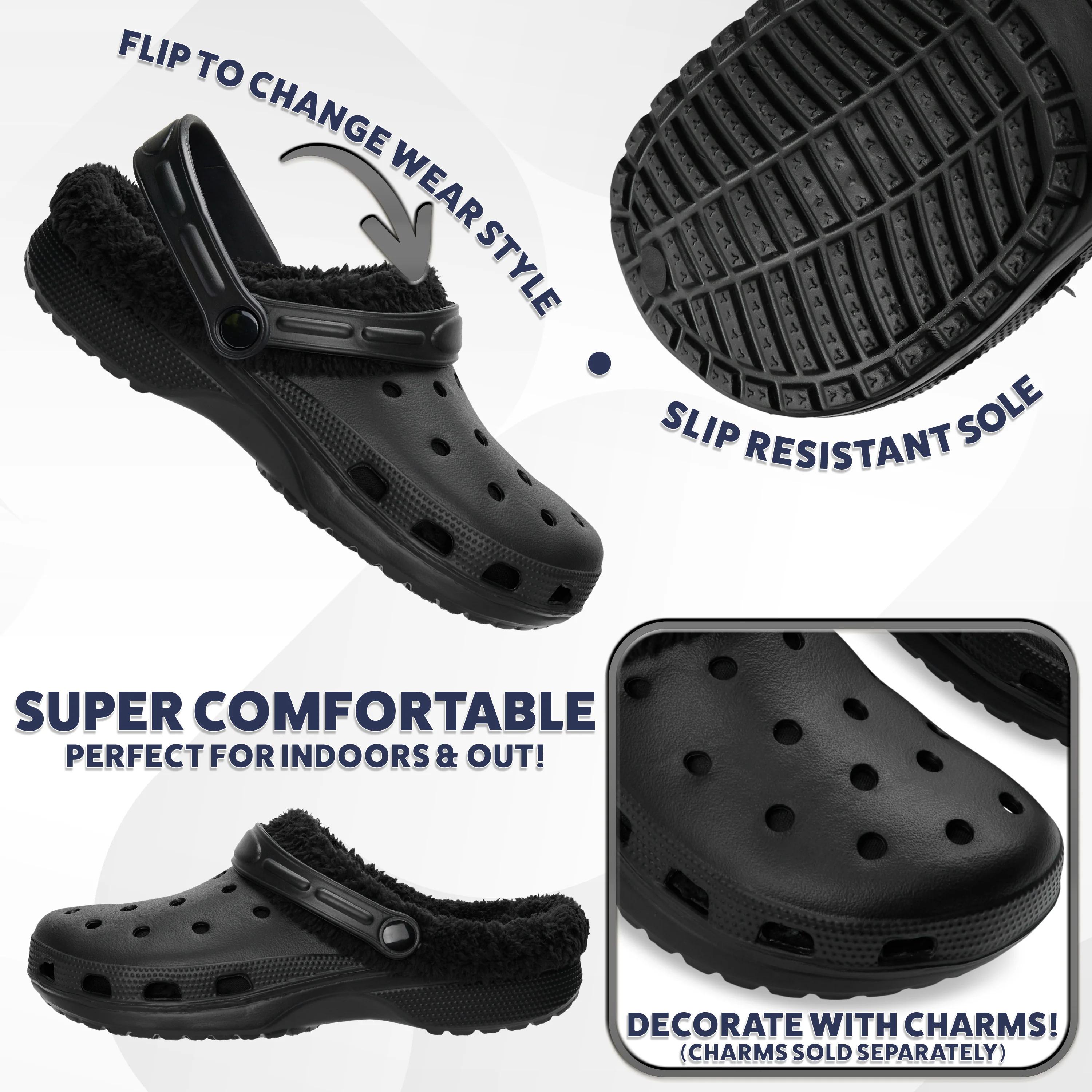CityComfort Men's Teens Clogs Winter Classic Fleece Lined House Shoes - Warm Garden Shoes Slip On with Strap - Image 20