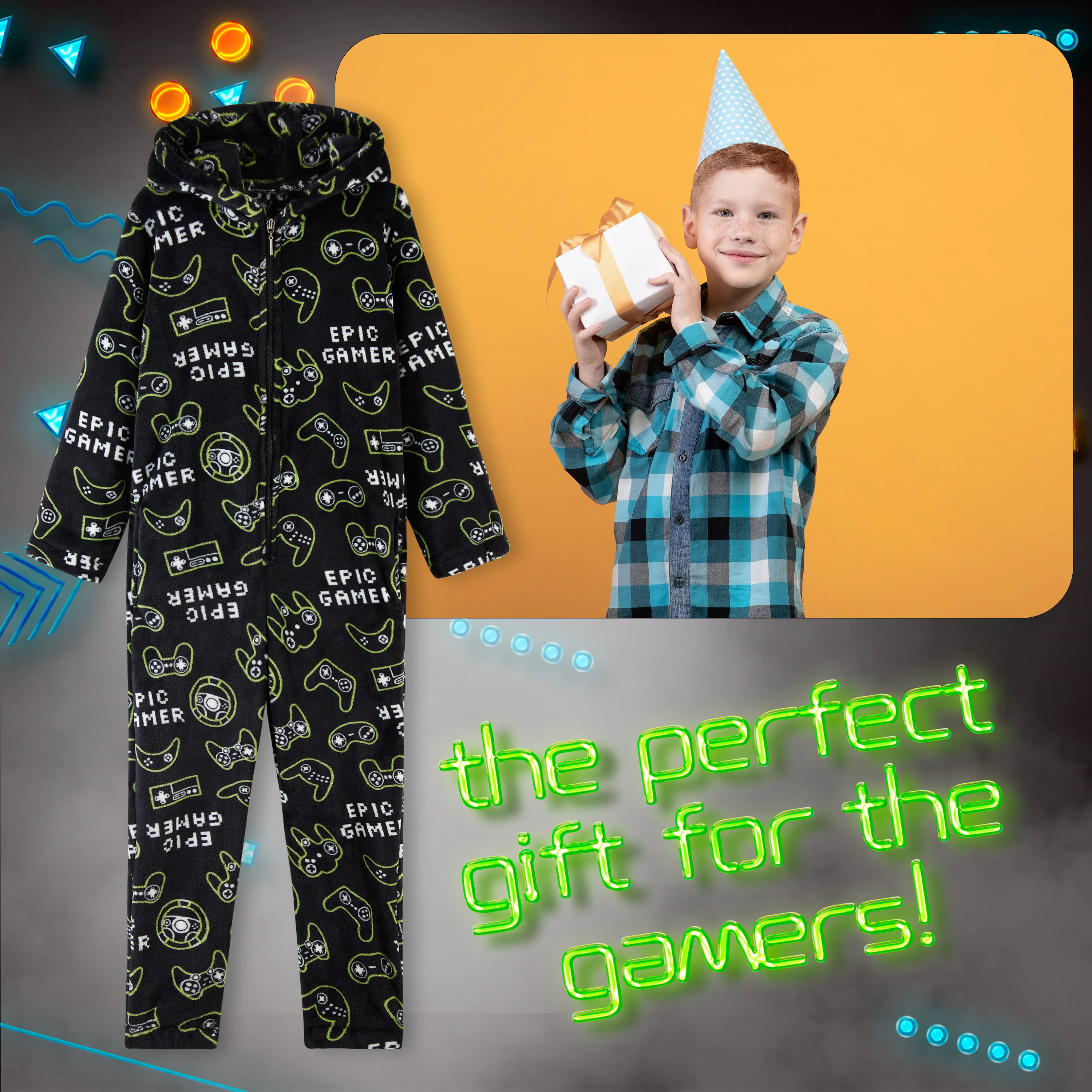 CityComfort Onesies for Boys, Fluffy Fleece Pyjamas for Kids and Teenage Boys Girls, Gaming Onesie, Camo Onesie, Warm Winter Kids PJs 7-14 Years - Image 3