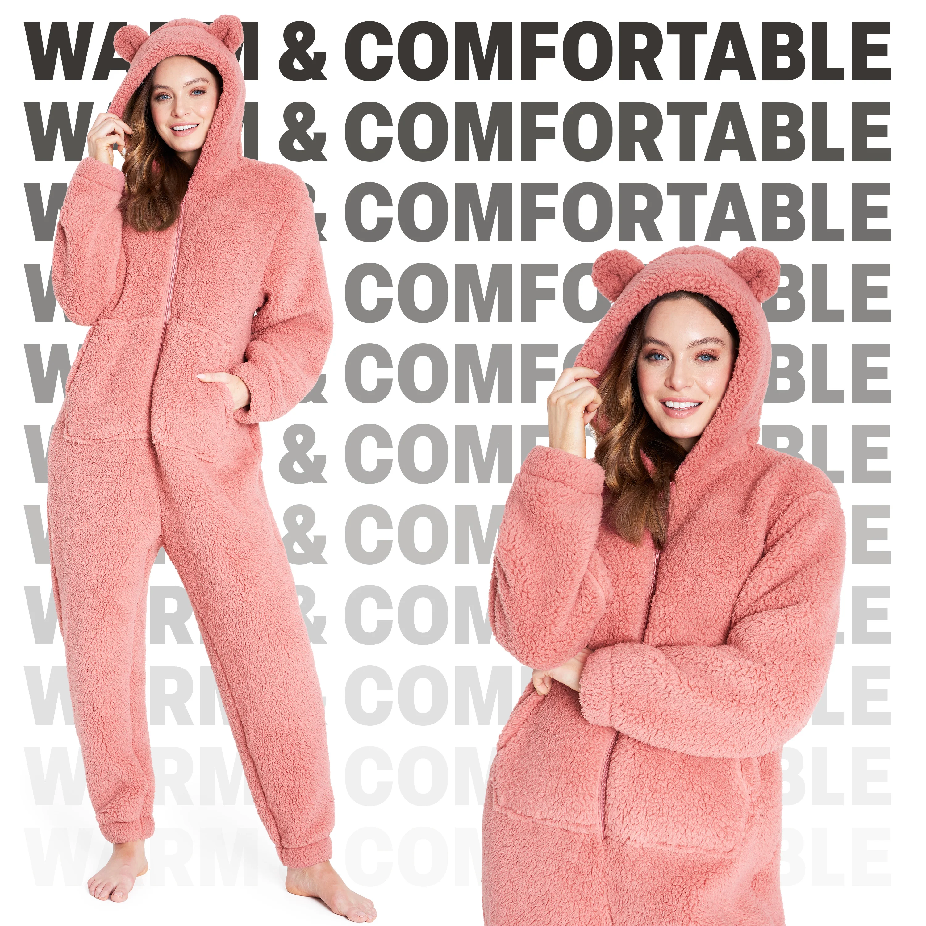 CityComfort Onesies for Women, Teddy Fleece Onesie, Warm Fluffy Loungewear - Image 4