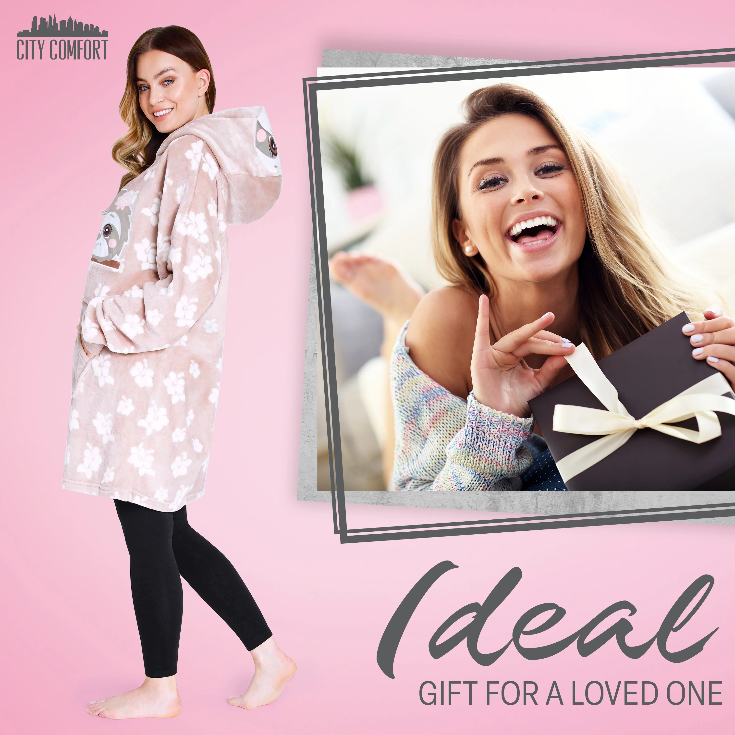 CityComfort Oversized Blanket Hoodie for Women Men and Teens, Fleece Wearable Blanke - Image 3