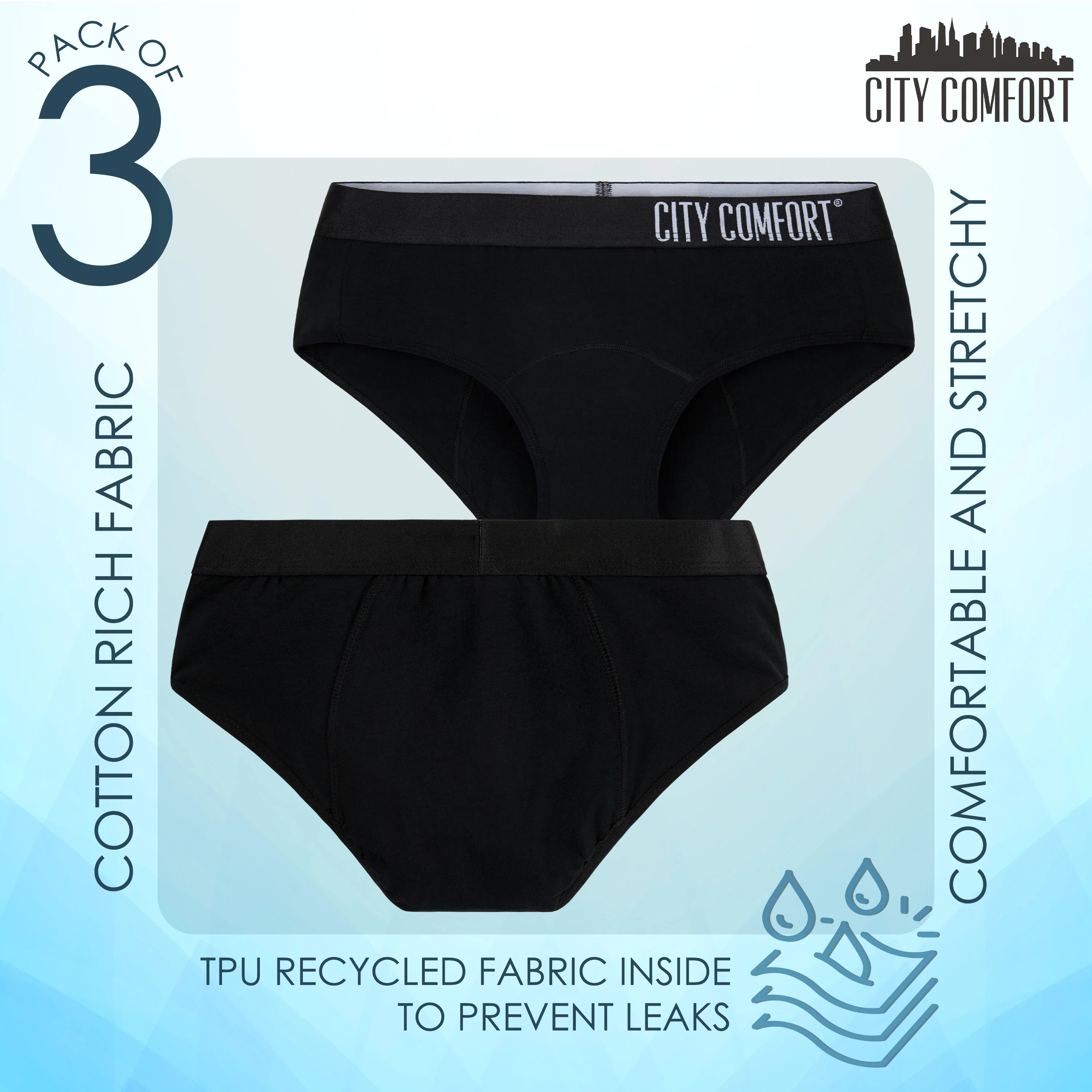 CityComfort Period Pants for Teenage Girls, Girls Underwear - Pack of 3 - Image 4