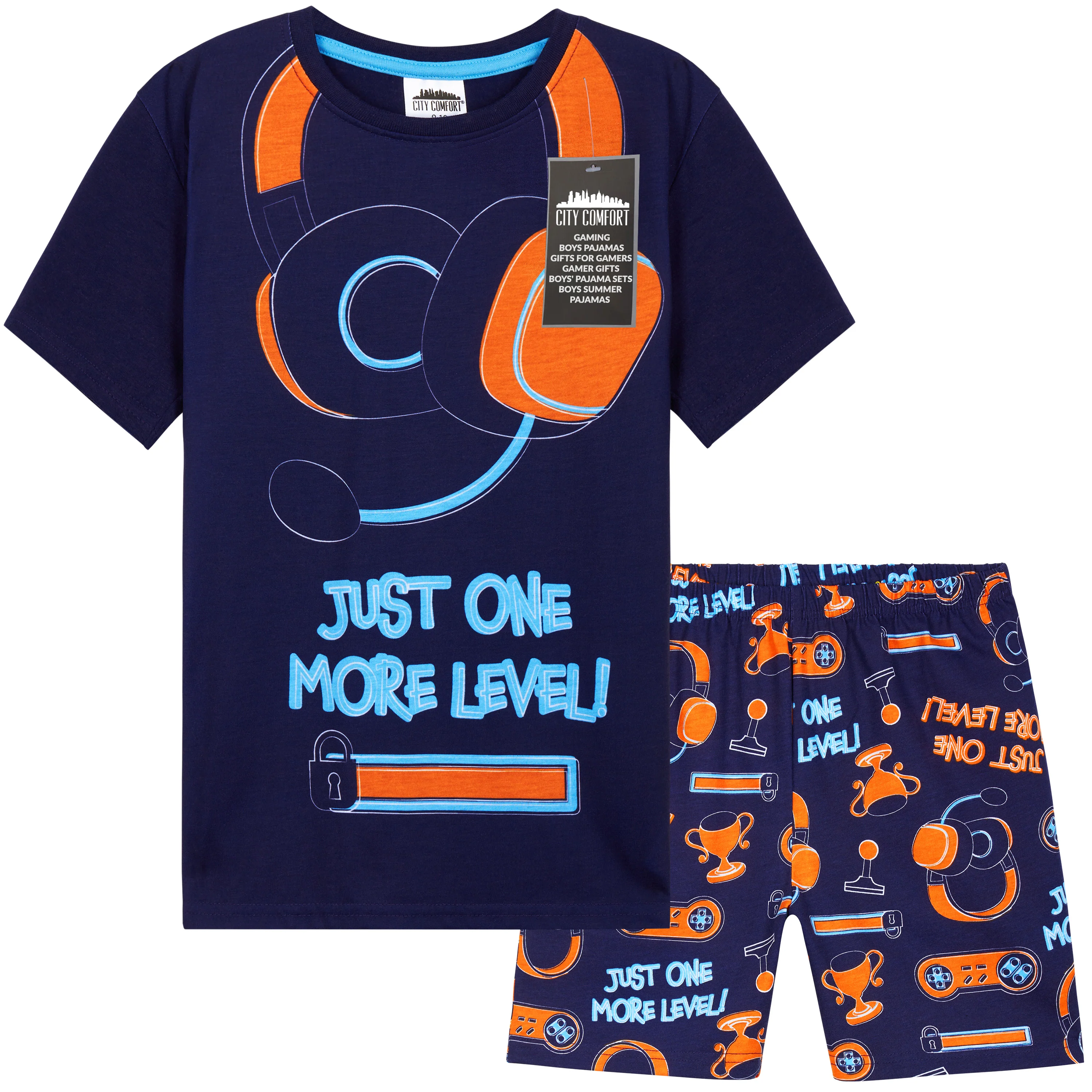 CityComfort PJs for Boys & Teenagers Short Pyjamas Set Loungewear Soft Gamer Nightwear Breathable Summer Sleepwear Gaming Gifts for Boys
