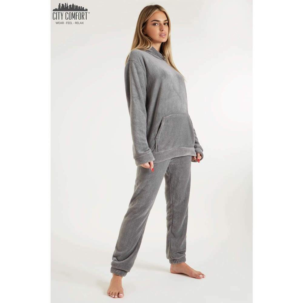 CityComfort Pyjamas Set for Women and Teens Fleece Hooded Long PJs Warm Loungewear Fluffy Nightwear Soft Cosy Sleepwear Gifts for Her - Image 5