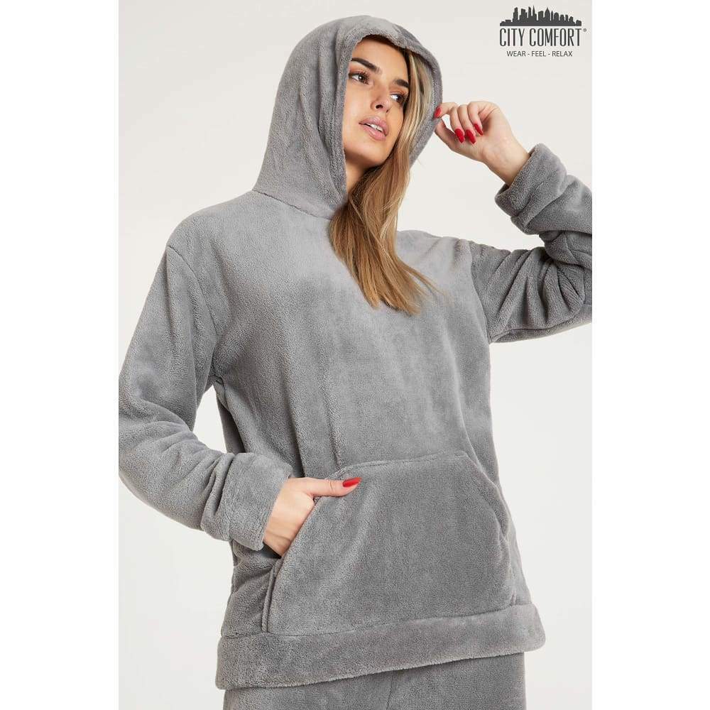 CityComfort Pyjamas Set for Women and Teens Fleece Hooded Long PJs Warm Loungewear Fluffy Nightwear Soft Cosy Sleepwear Gifts for Her - Image 6