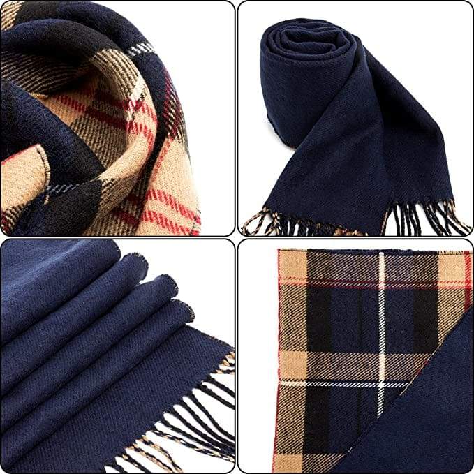 CityComfort Reversible Checked Scarf With a Trendy Tartan Design For Men - Image 3