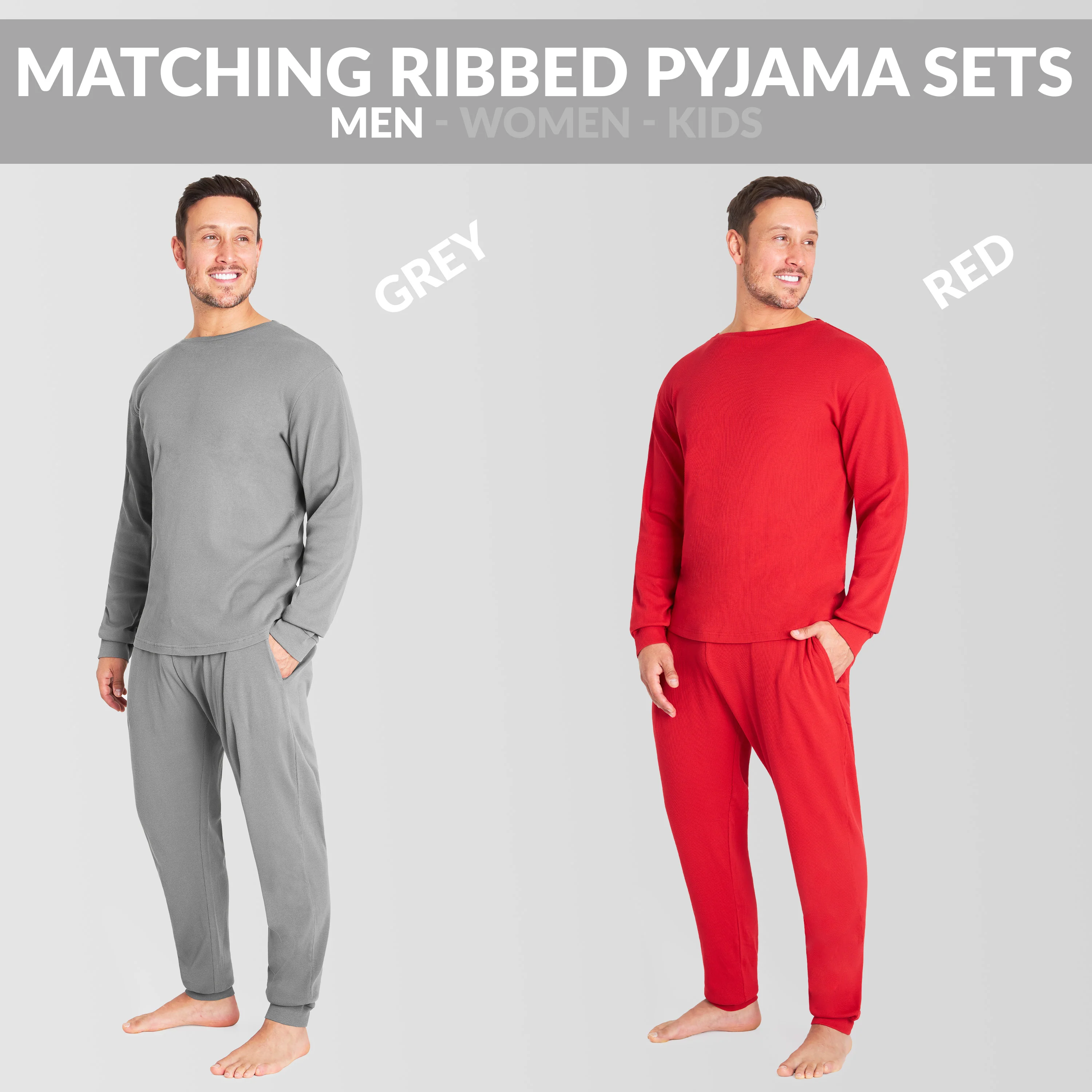 CityComfort Ribbed Pyjamas for Men -Matching PJs for Family - Image 6