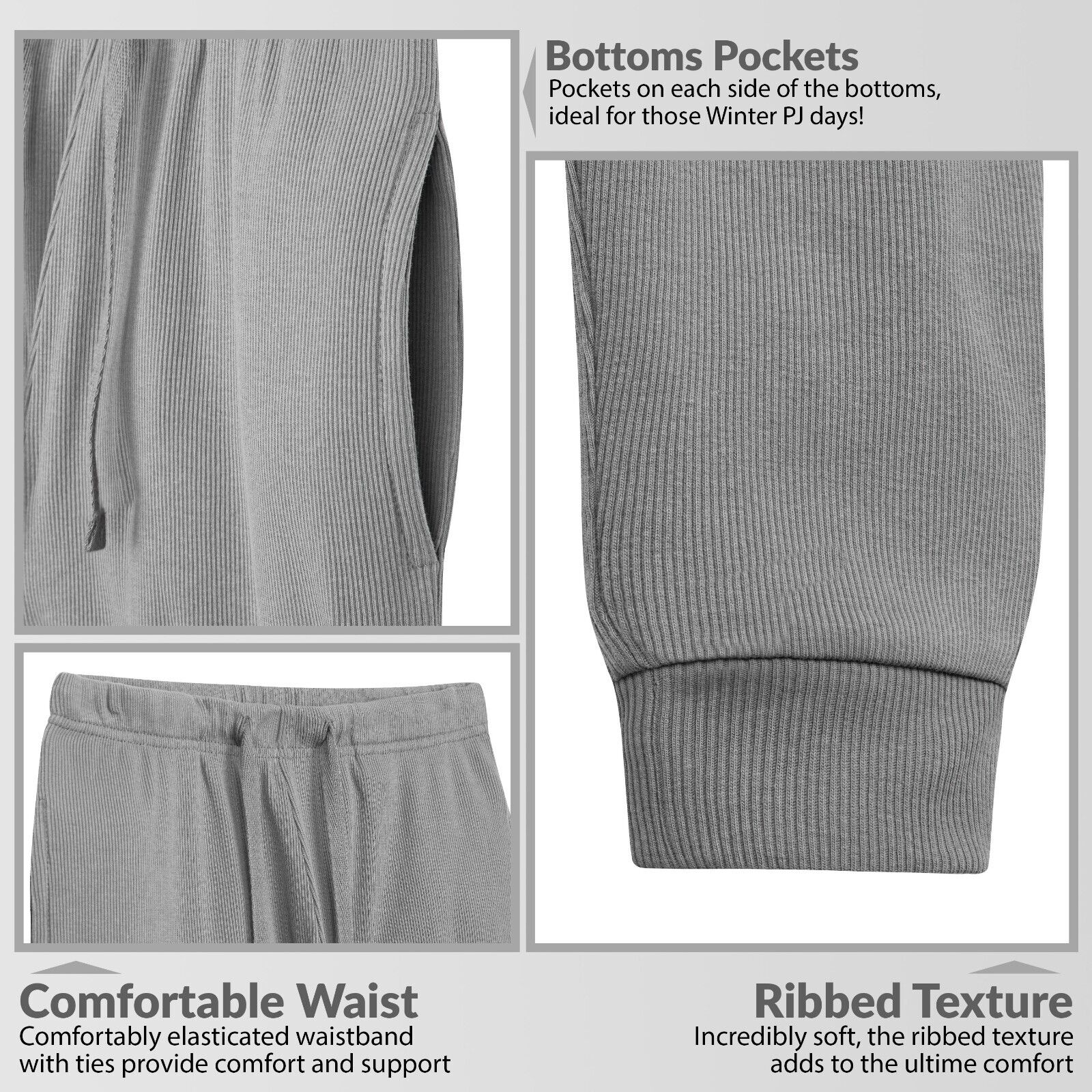CityComfort Ribbed Pyjamas for Women - Matching PJs for Family - Image 11