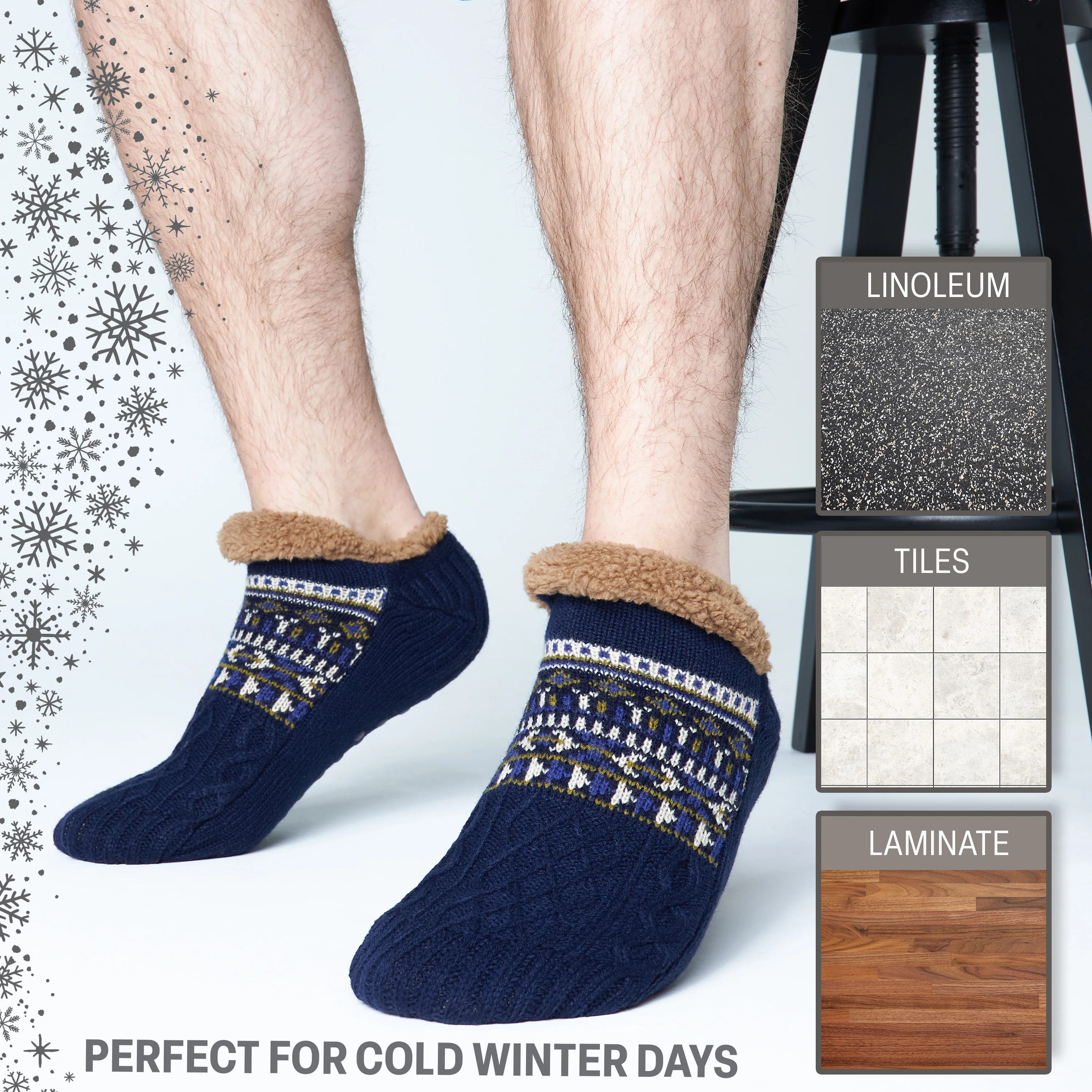 CityComfort Slipper Socks for Men & Teens Size 6–9.5, Cozy Non Slip Socks - Image 13