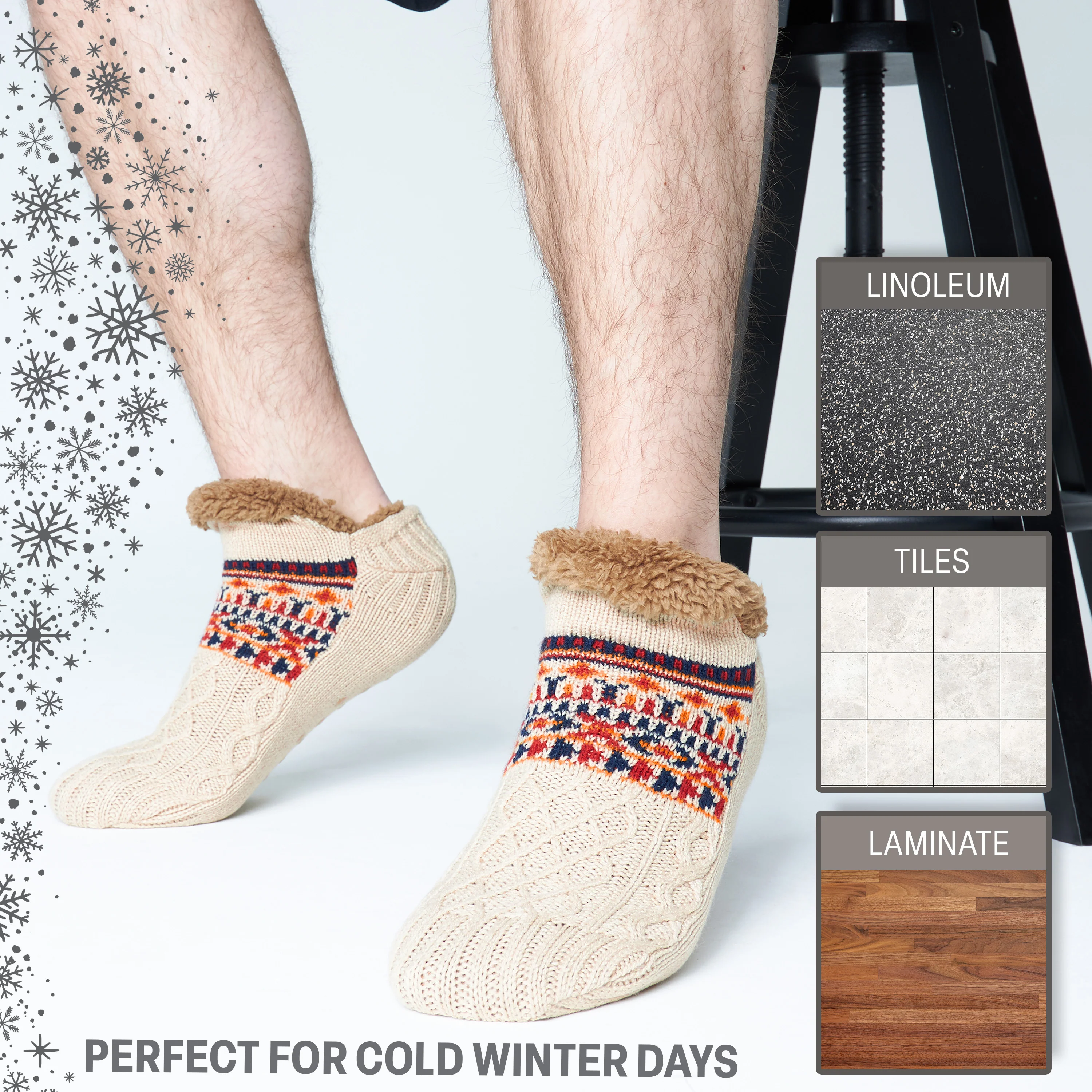 CityComfort Slipper Socks for Men & Teens Size 6–9.5, Cozy Non Slip Socks - Image 19