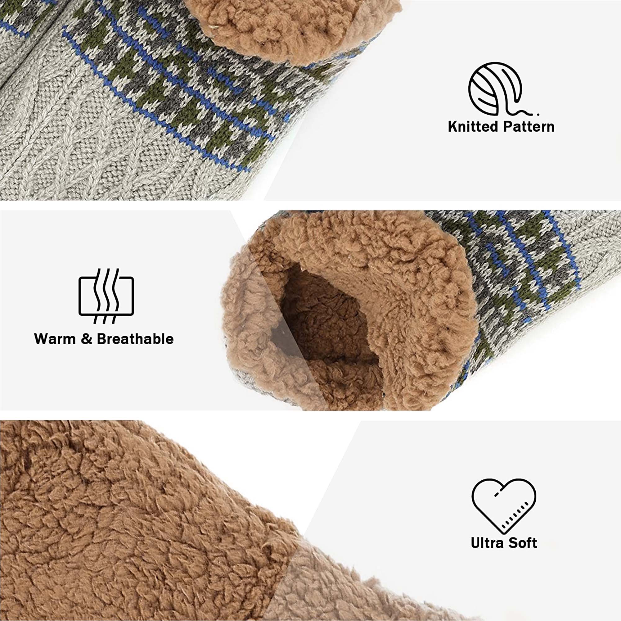 CityComfort Slipper Socks for Men & Teens Size 6–9.5, Cozy Non Slip Socks - Image 23