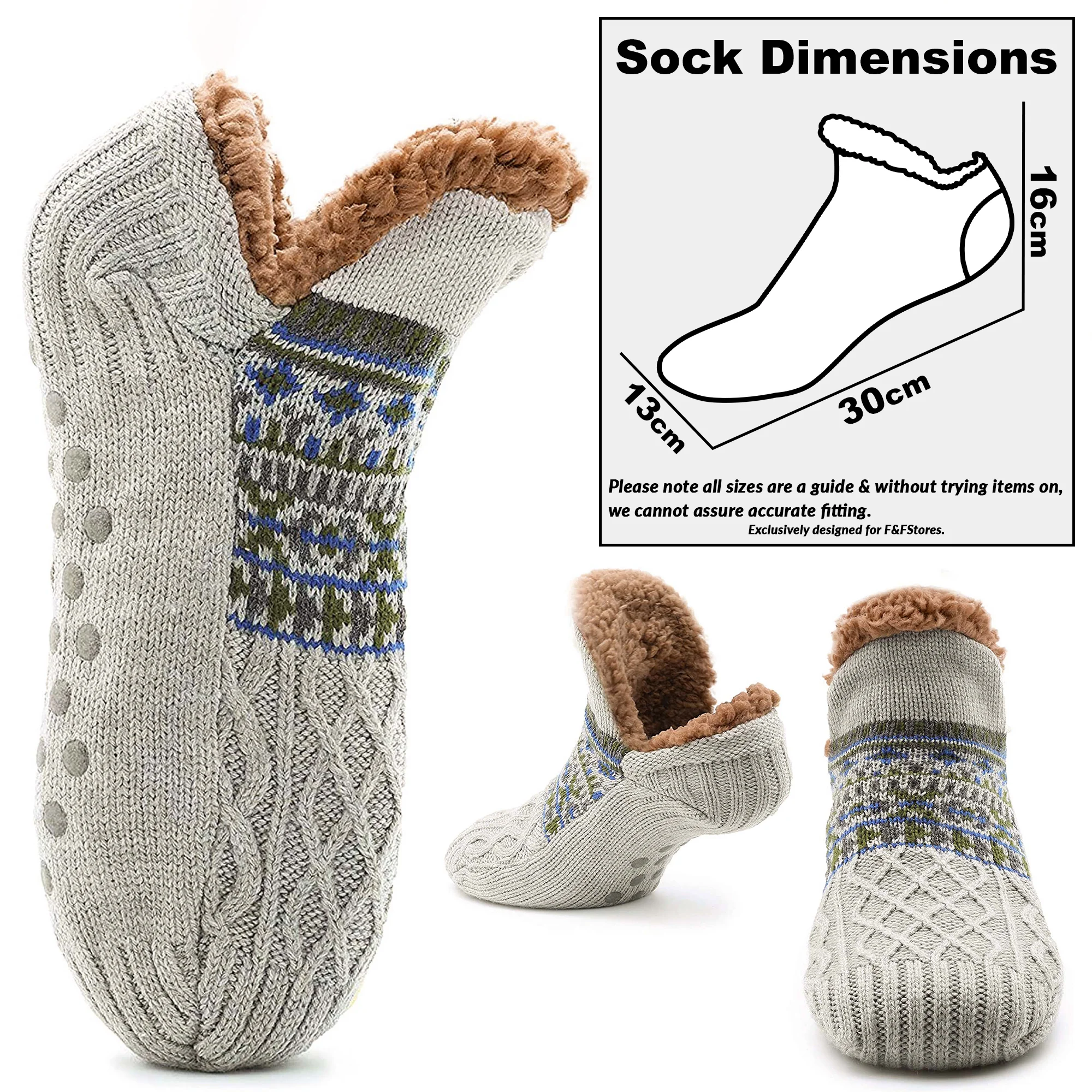 CityComfort Slipper Socks for Men & Teens Size 6–9.5, Cozy Non Slip Socks - Image 25