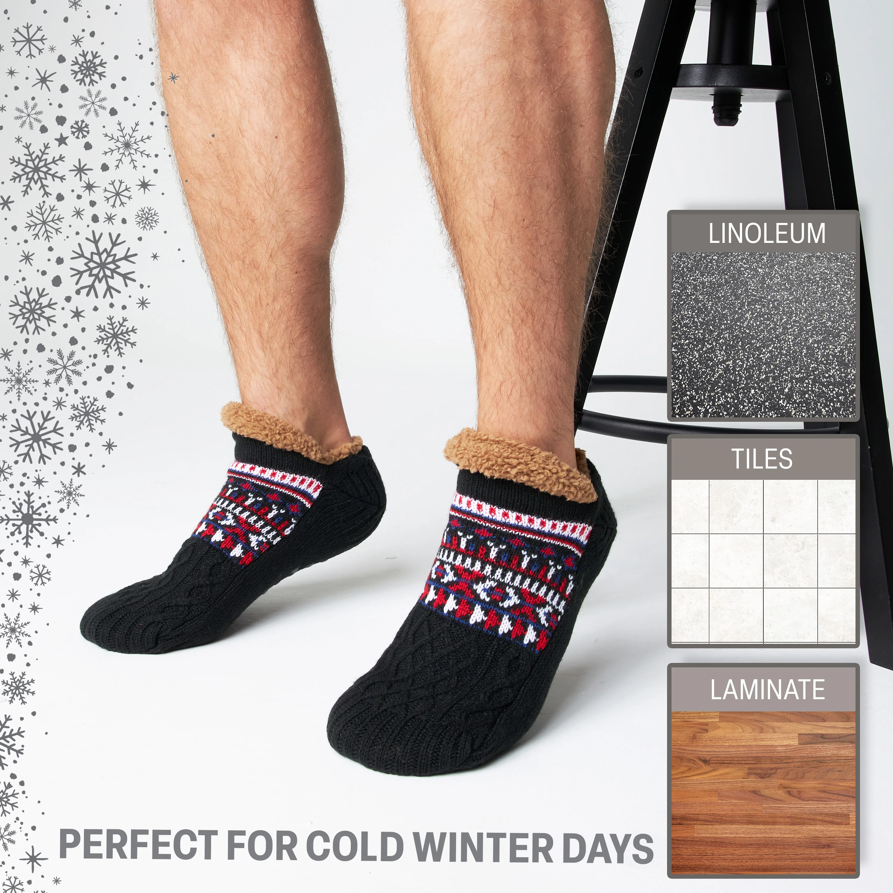 CityComfort Slipper Socks for Men & Teens Size 6–9.5, Cozy Non Slip Socks - Image 7