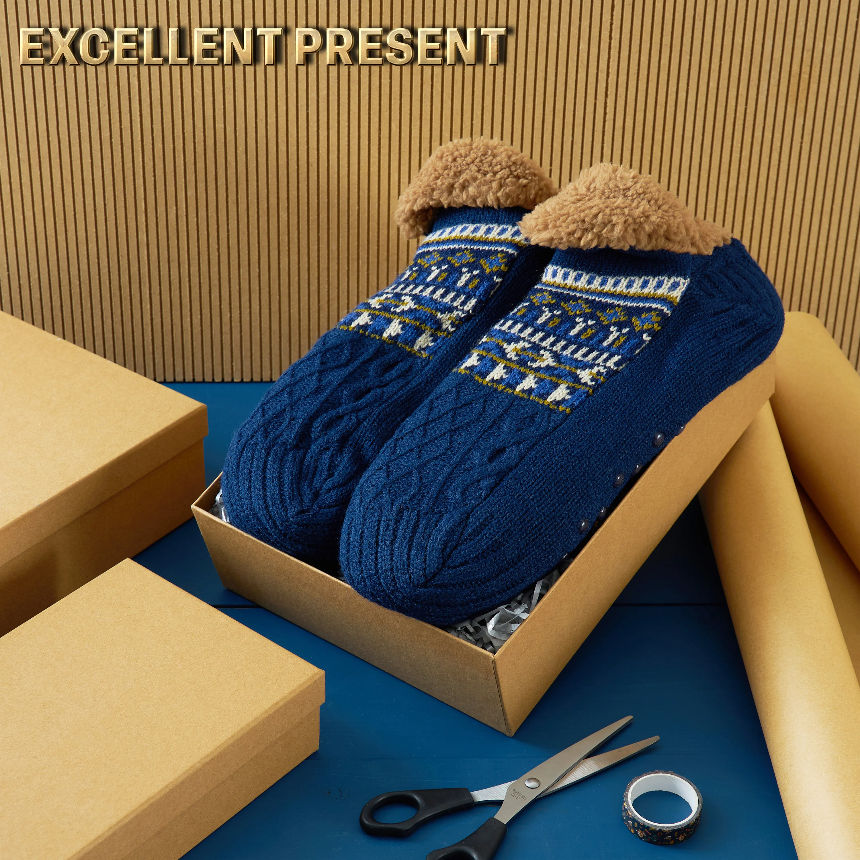 CityComfort Slipper Socks for Men & Teens Size 6–9.5, Cozy Non Slip Socks - Image 9