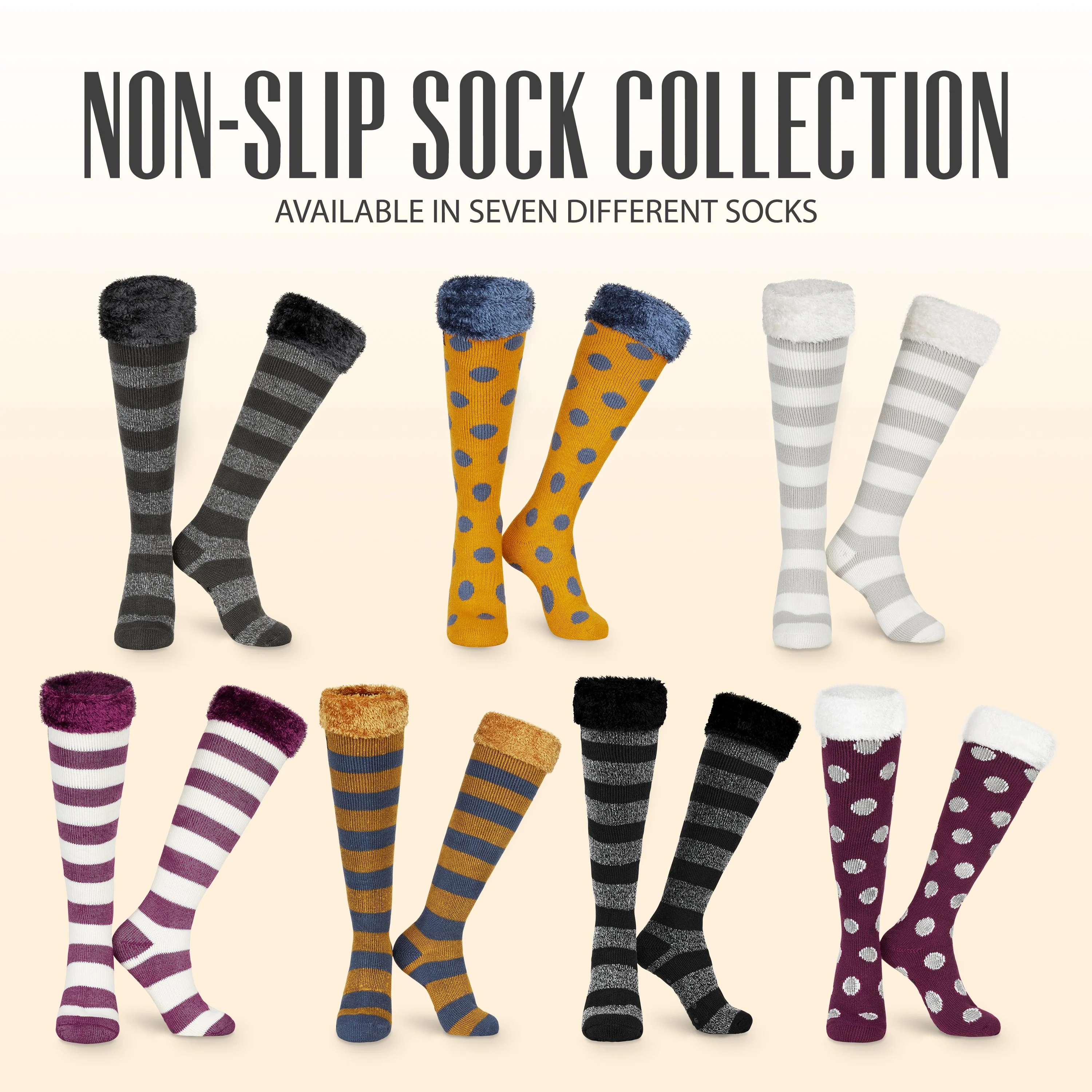 CityComfort Slipper Socks for Women, Knee High Socks Non Slip, Long Fluffy Socks - Image 42