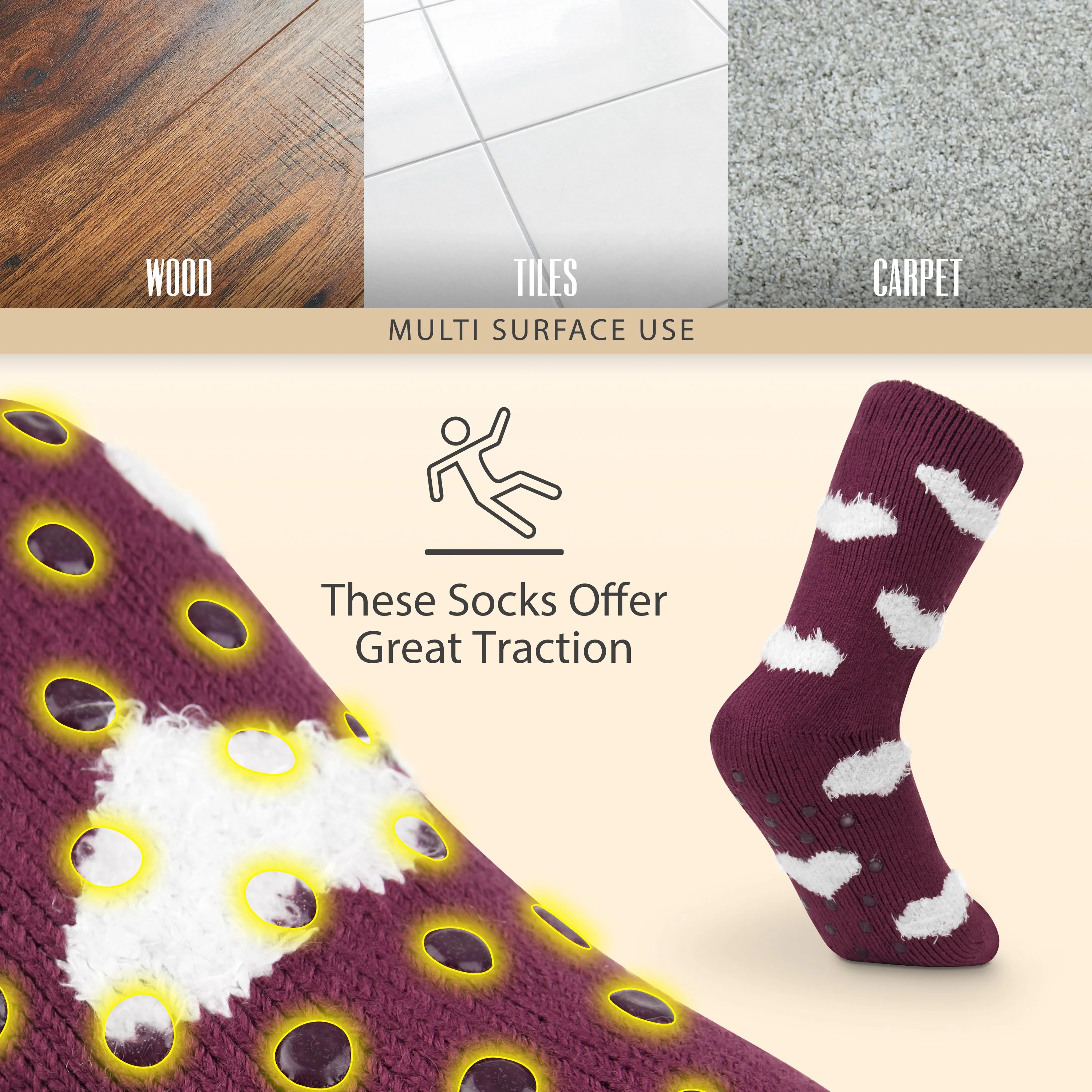 CityComfort Slipper Socks for Women Non Slip Fluffy Socks Gifts for Her - Image 4
