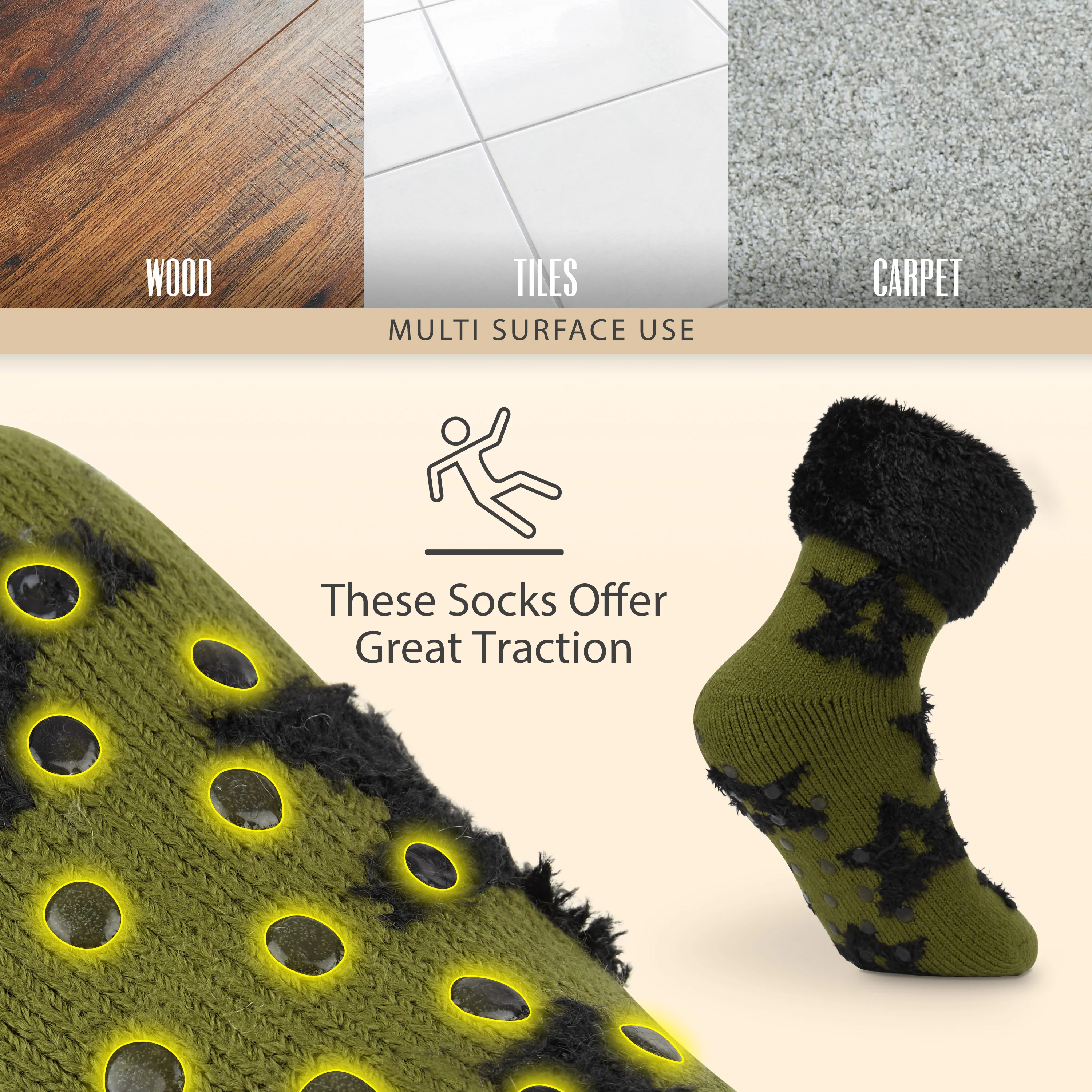 CityComfort Slipper Socks, Women Fluffy Socks Non Slip, Warm Cosy Gifts for Her Multiple Designs - Image 67