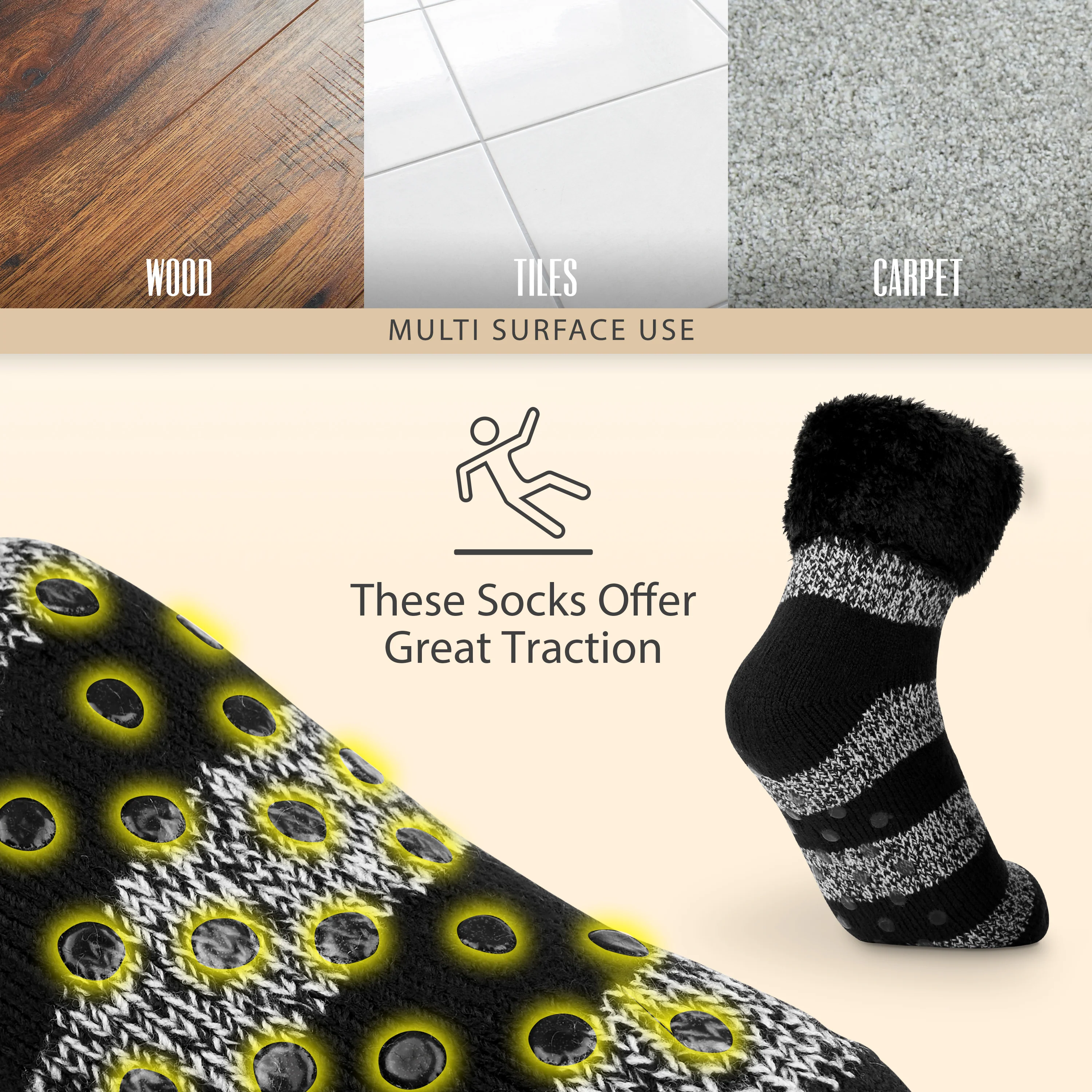 CityComfort Slipper Socks, Women Fluffy Socks Non Slip, Warm Cosy Gifts for Her Multiple Designs - Image 74