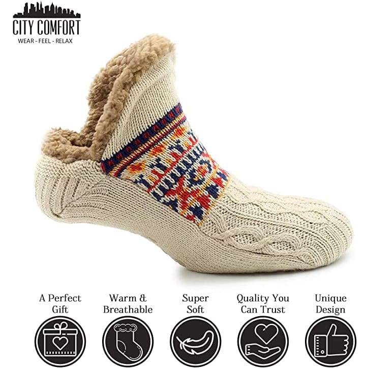 CityComfort Slipper Fluffy Socks for Women Men Heat Holding Sock Knitted Socks - Image 4