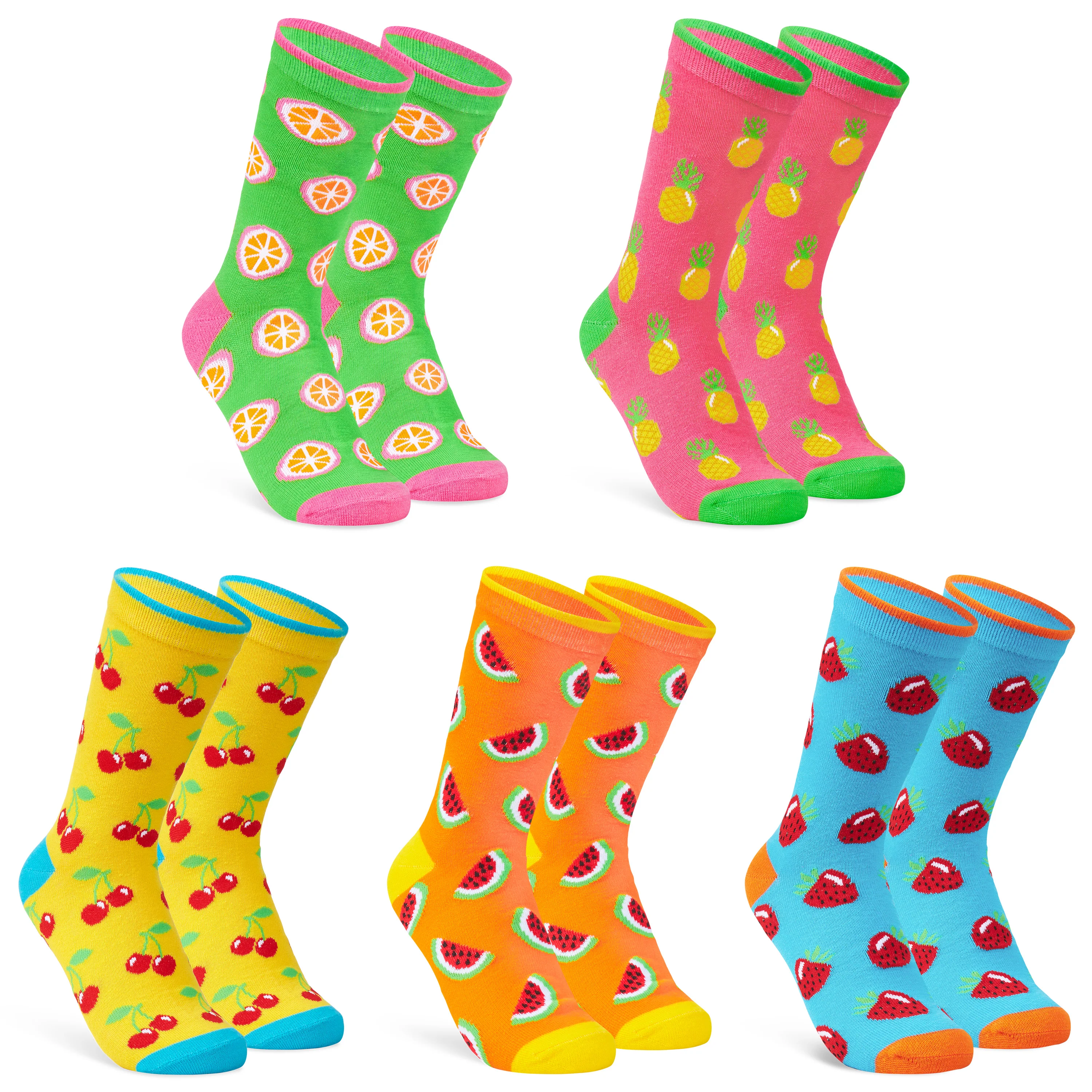 CityComfort Socks Women, 5 Pack of Crew Socks, Colourful Funny Socks for Women and Teens