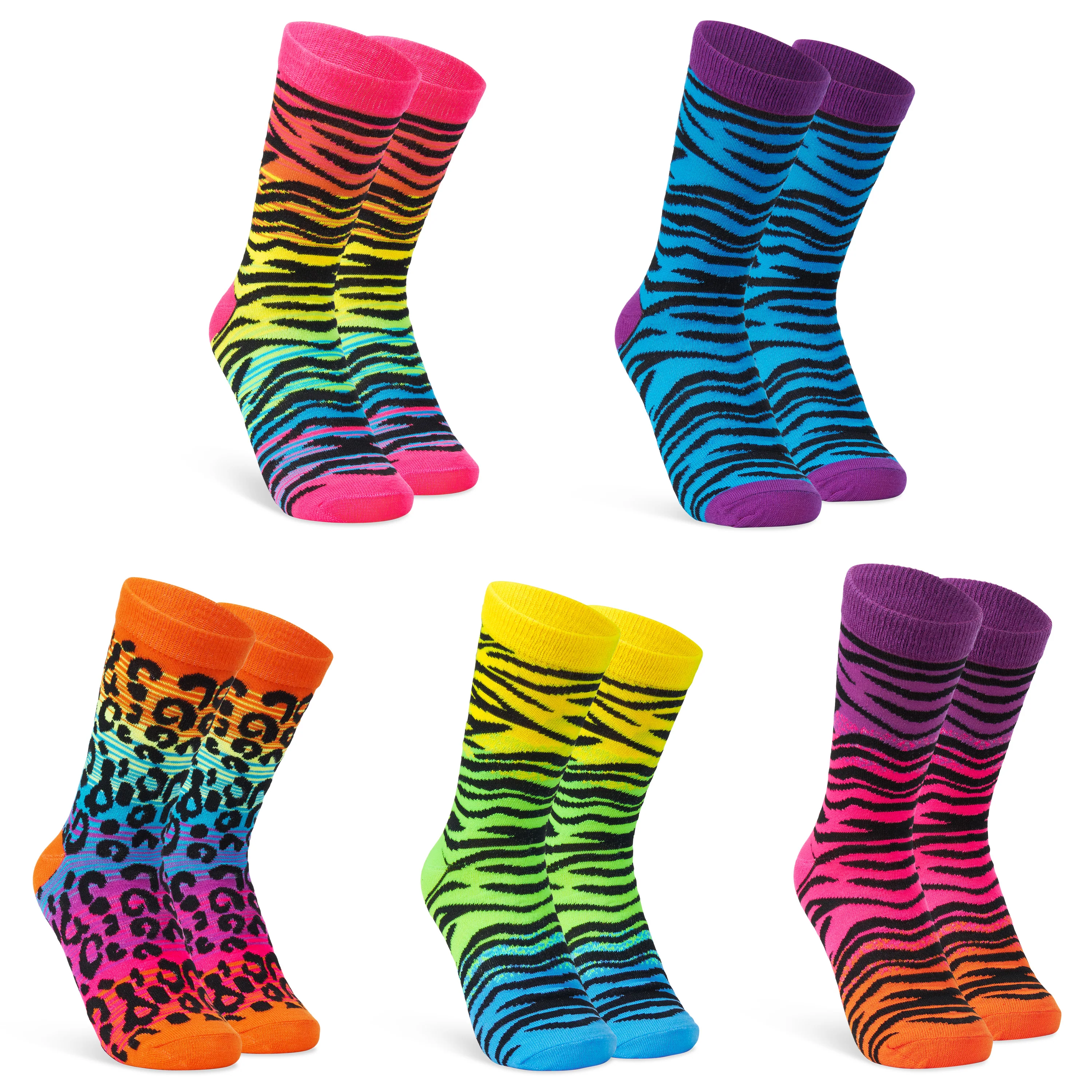 CityComfort Socks Women, 5 Pack of Crew Socks, Colourful Funny Socks for Women and Teens
