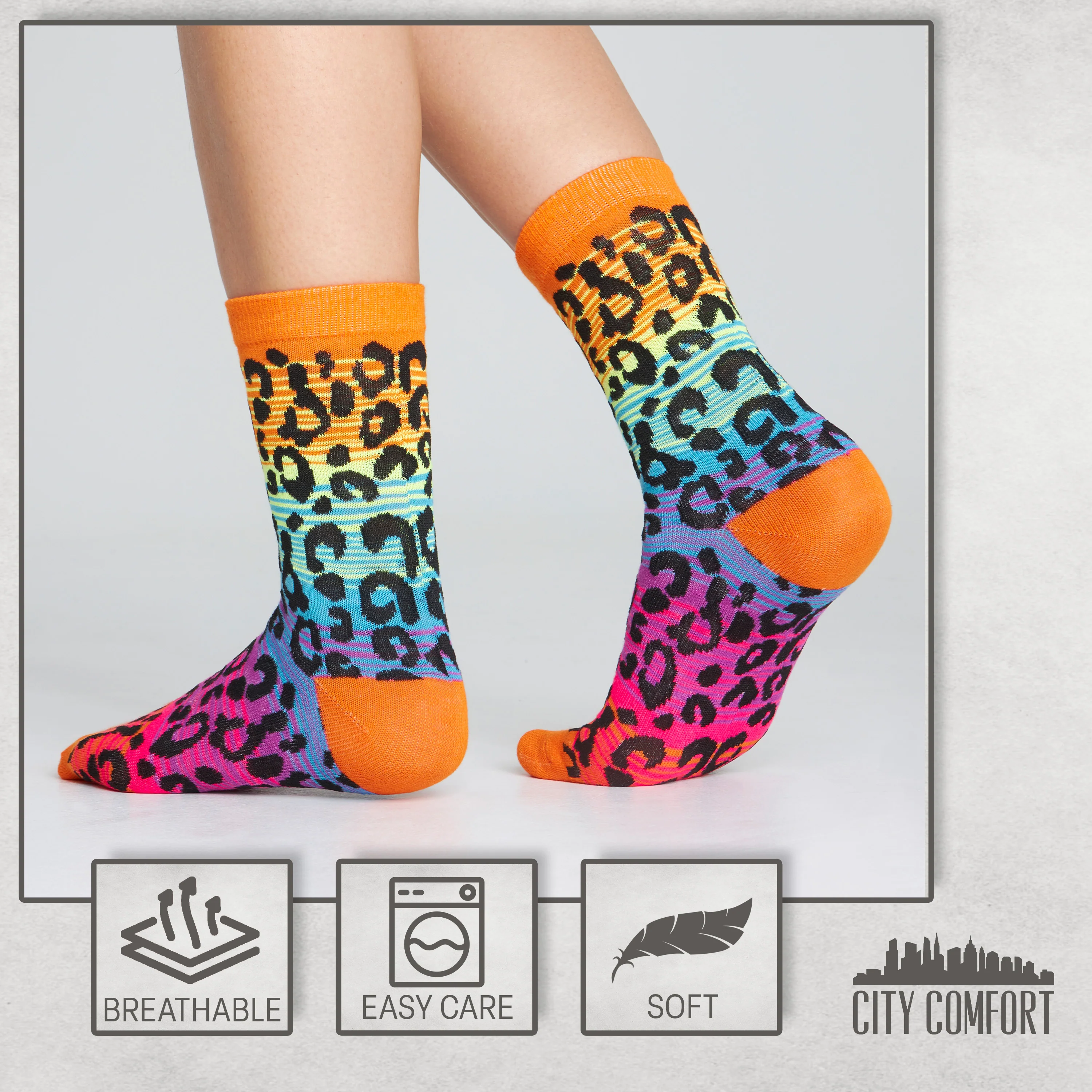 CityComfort Socks Women, 5 Pack of Crew Socks, Colourful Funny Socks for Women and Teens - Image 6