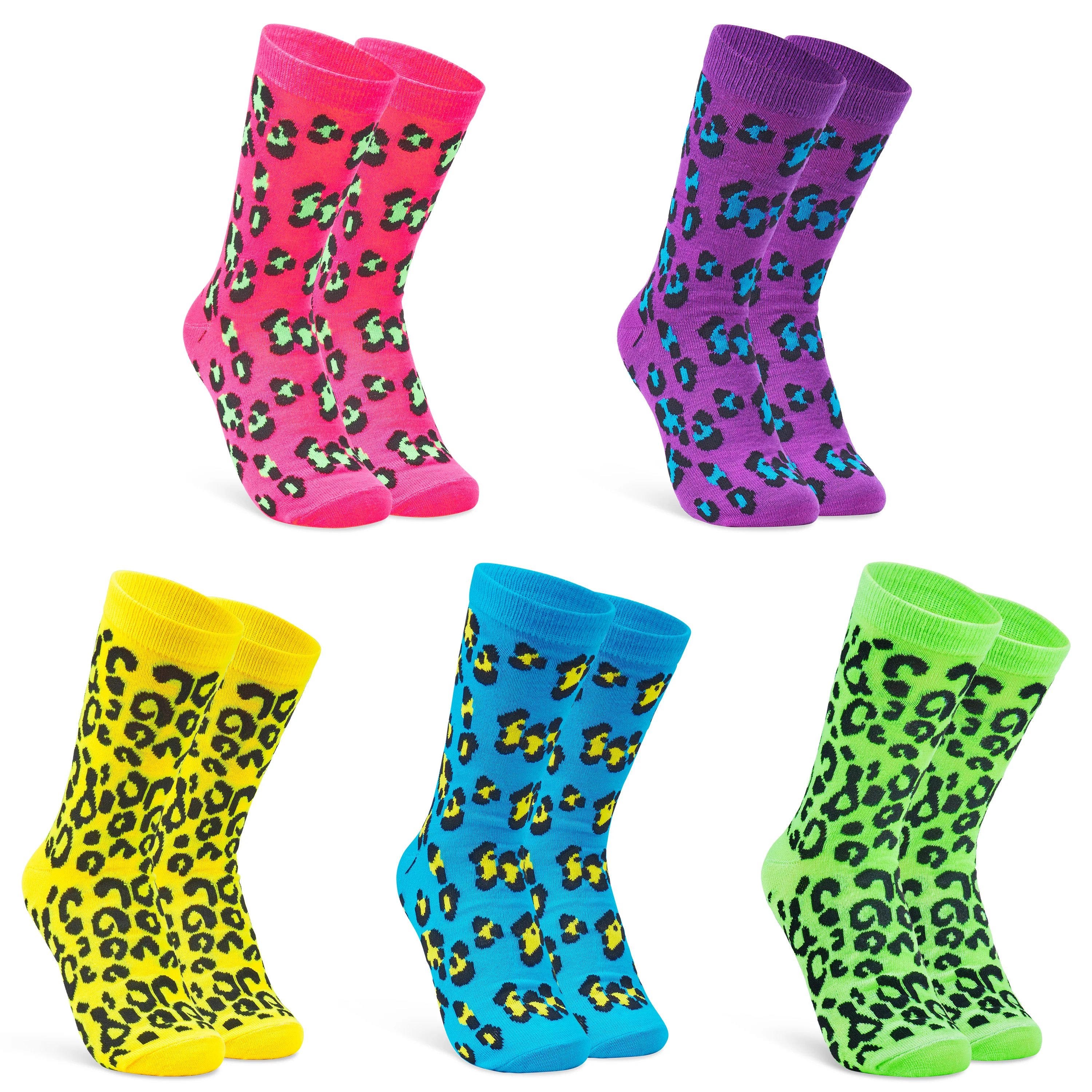 CityComfort Socks Women, 5 Pack of Crew Socks, Colourful Funny Socks for Women and Teens