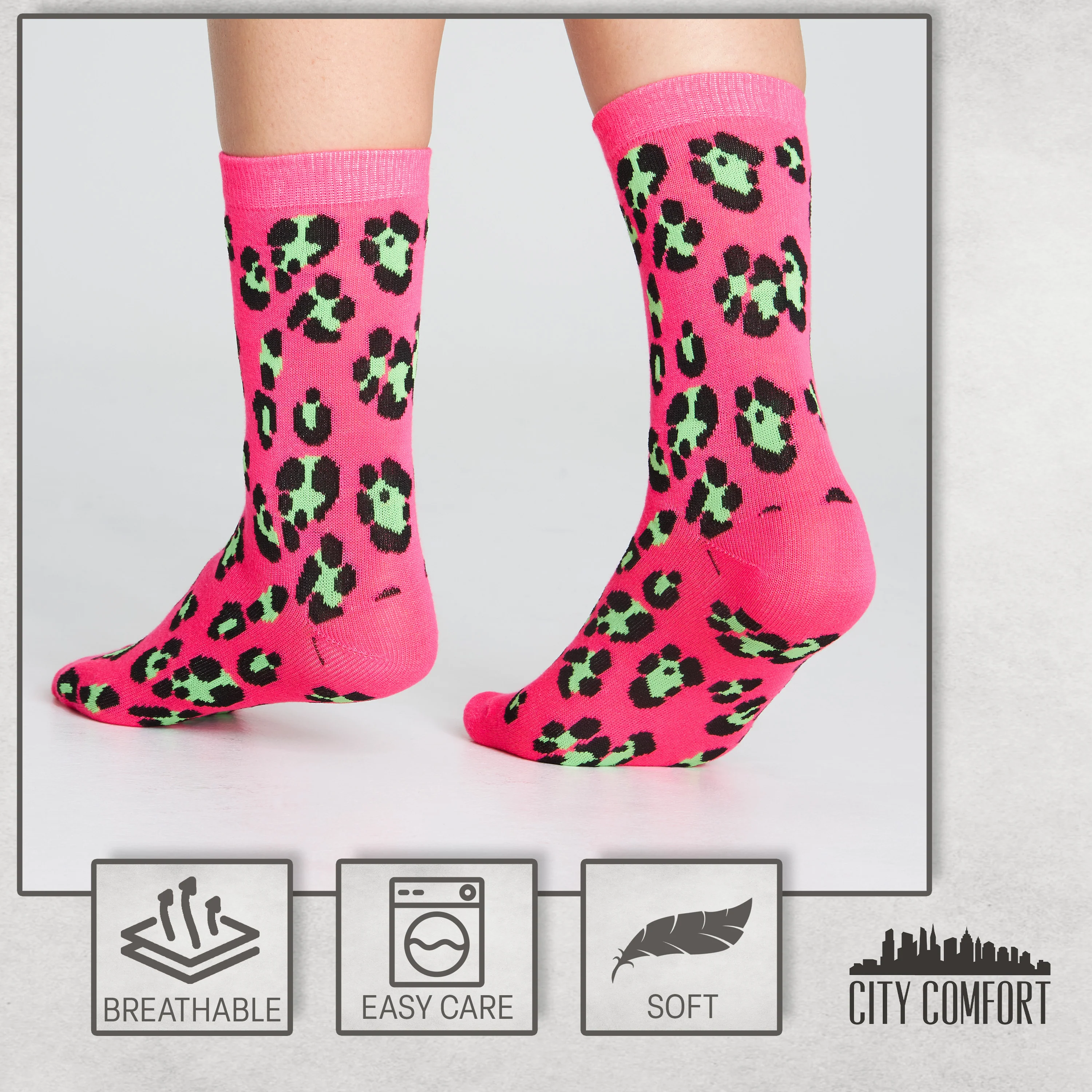 CityComfort Socks Women, 5 Pack of Crew Socks, Colourful Funny Socks for Women and Teens - Image 6