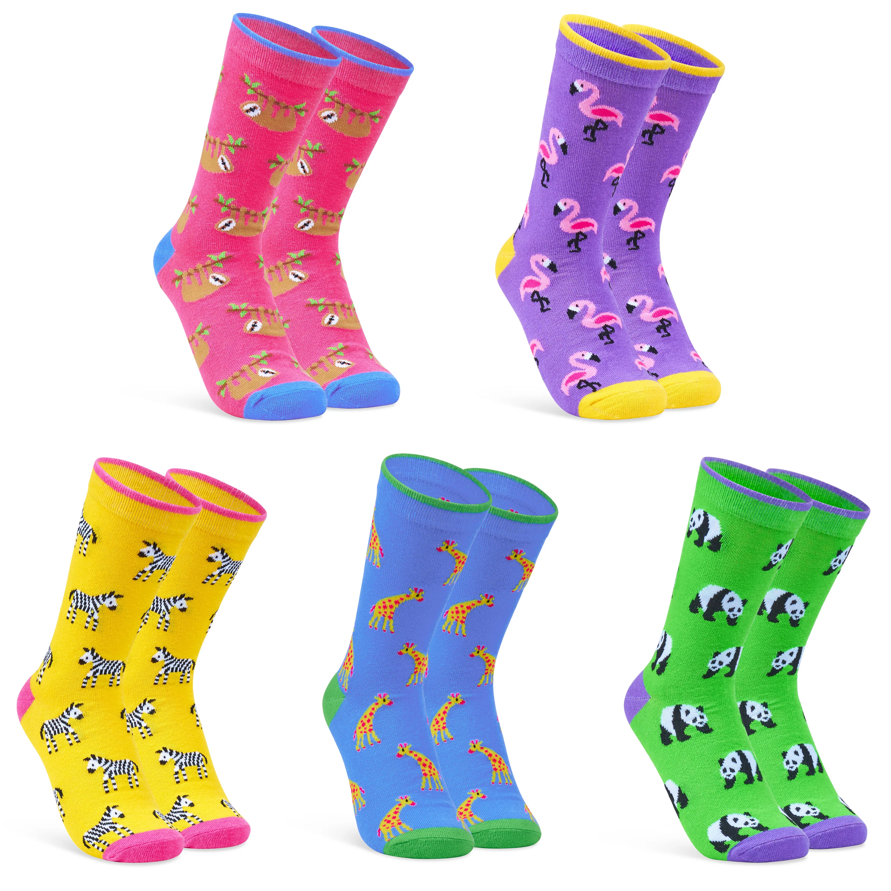 CityComfort Socks Women, 5 Pack of Crew Socks, Colourful Funny Socks for Women and Teens