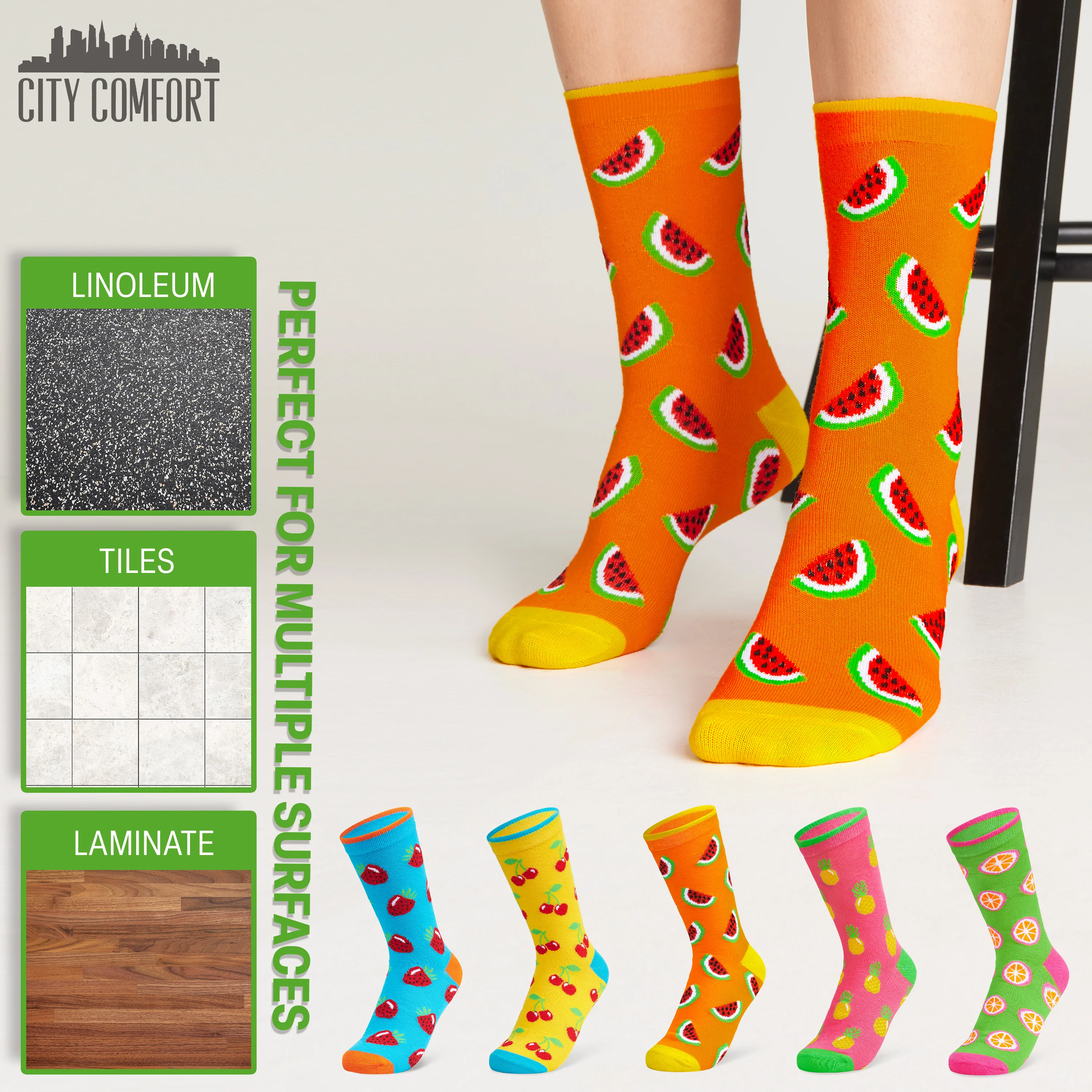 CityComfort Socks Women, 5 Pack of Crew Socks, Colourful Funny Socks for Women and Teens - Image 8