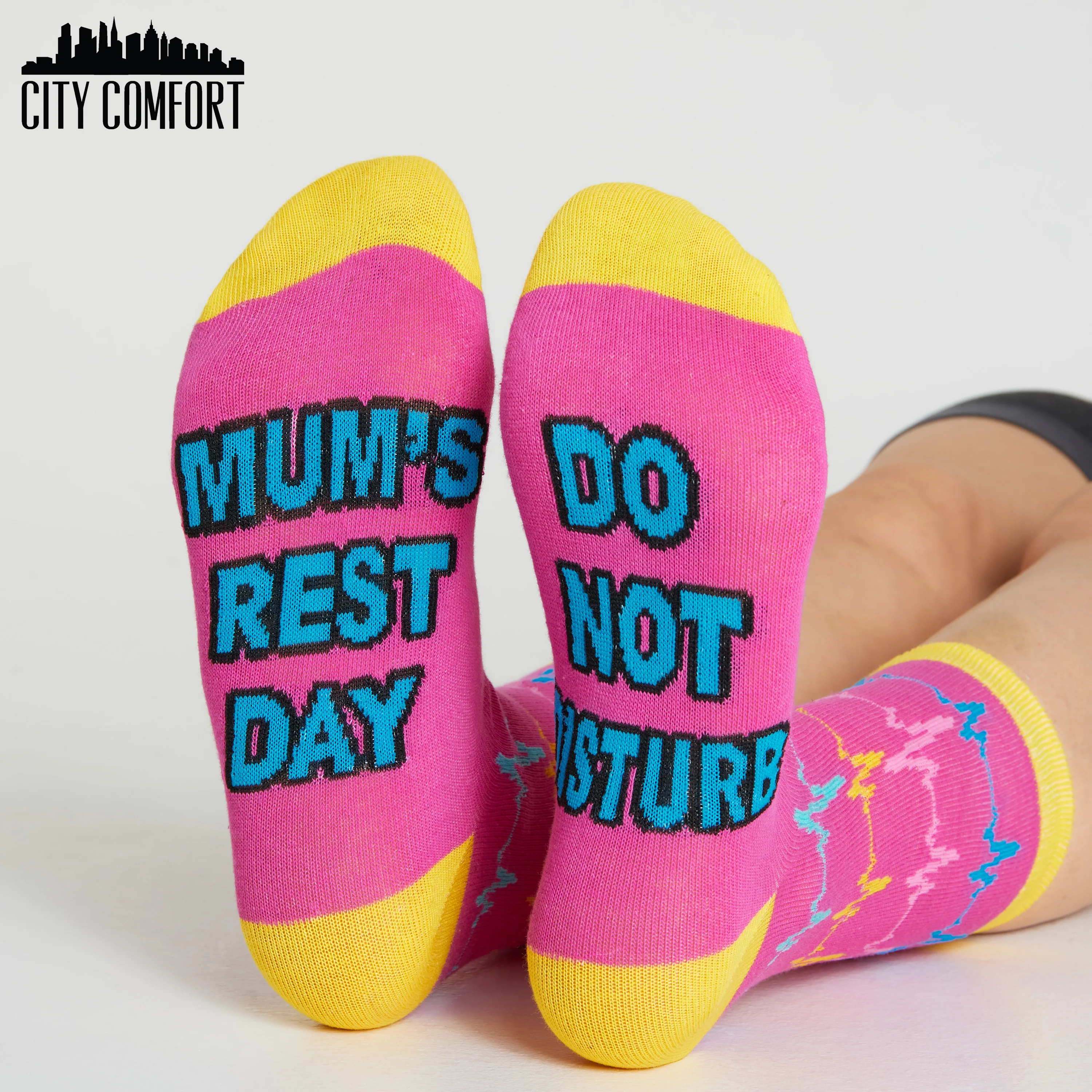 CityComfort Socks Women, 5 Pack of Crew Socks - Super Mom - Image 5