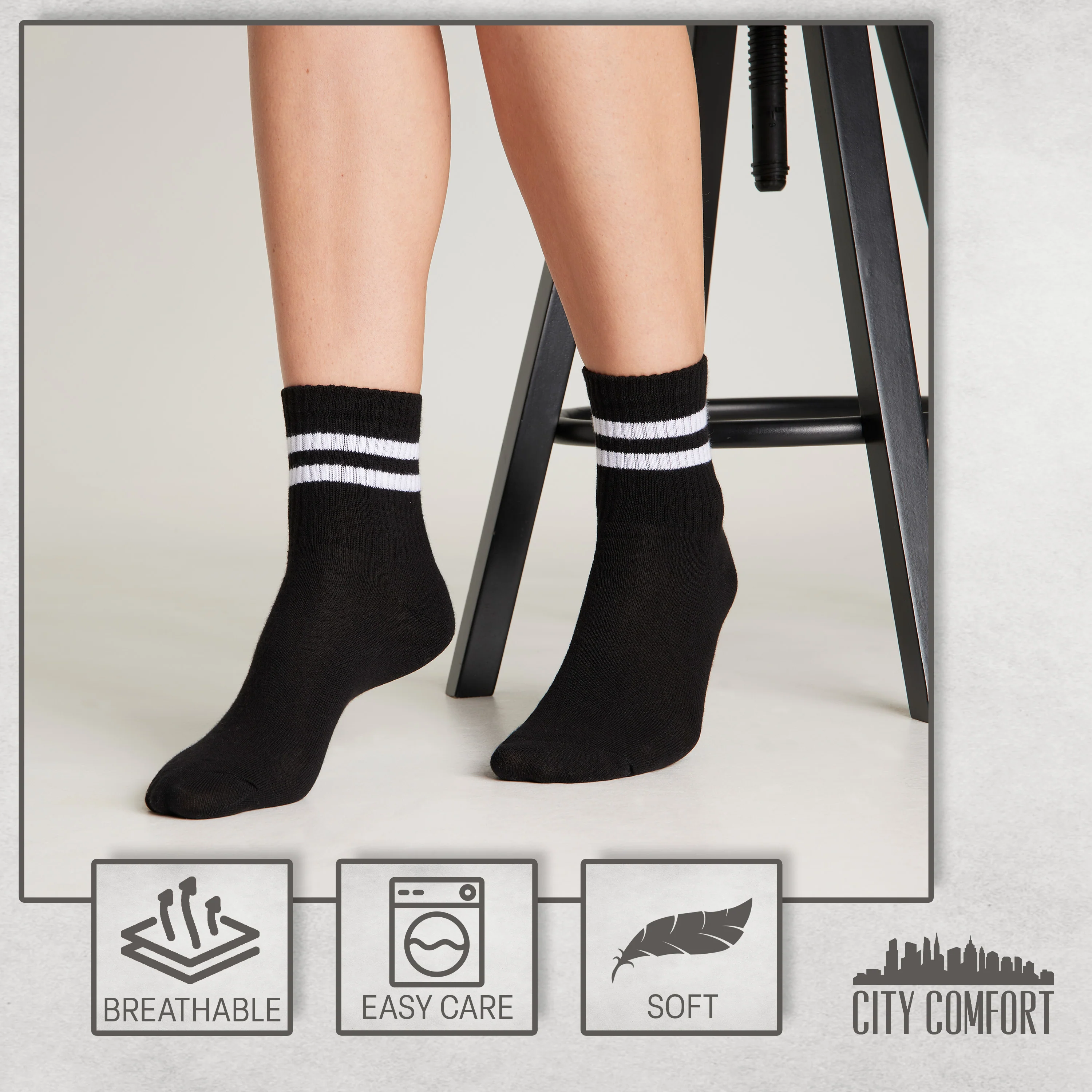 CityComfort Socks Women, Multipack of Sports Retro Ankle Socks for Women and Teens - Image 5