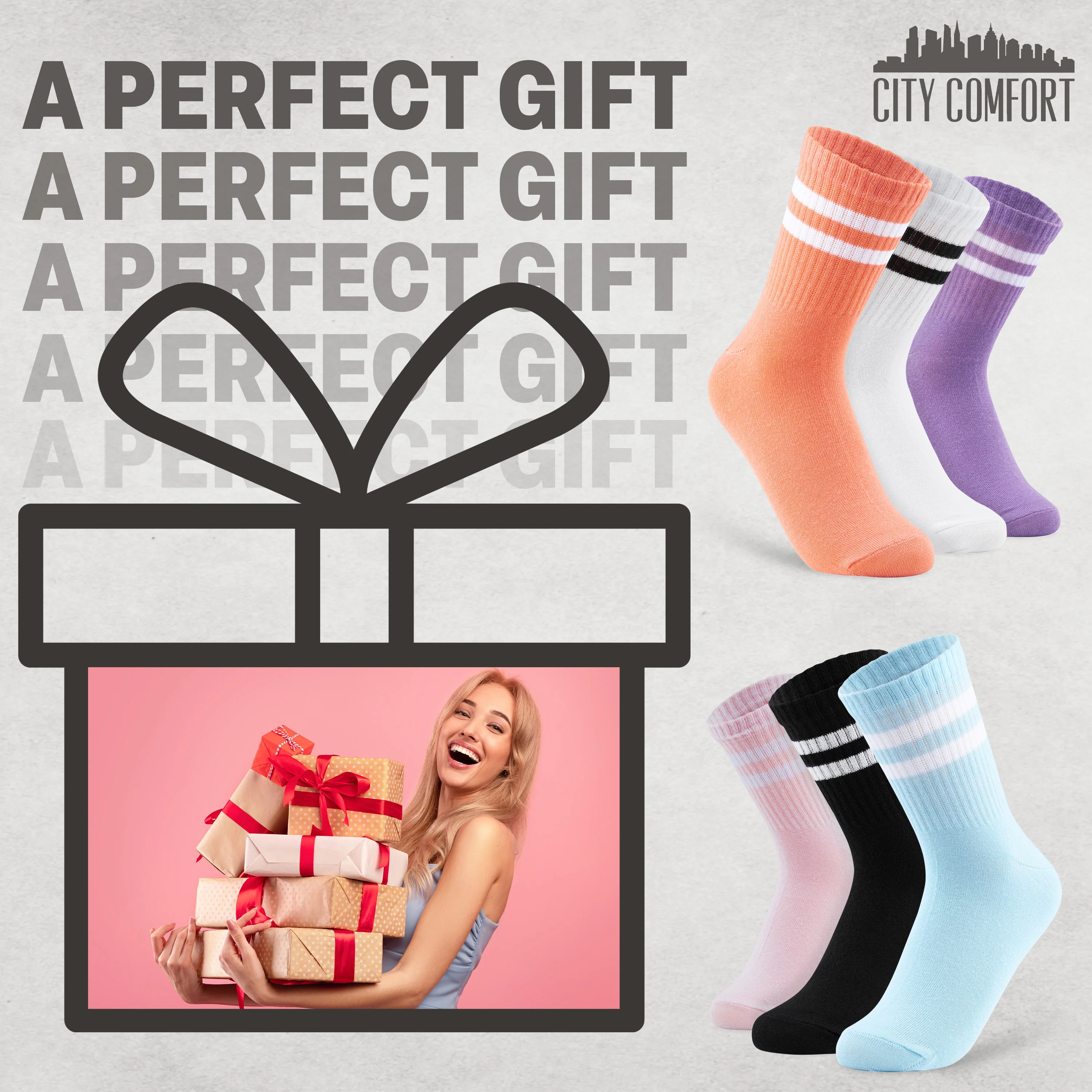 CityComfort Socks Women, Multipack of Sports Retro Ankle Socks for Women and Teens - Image 3