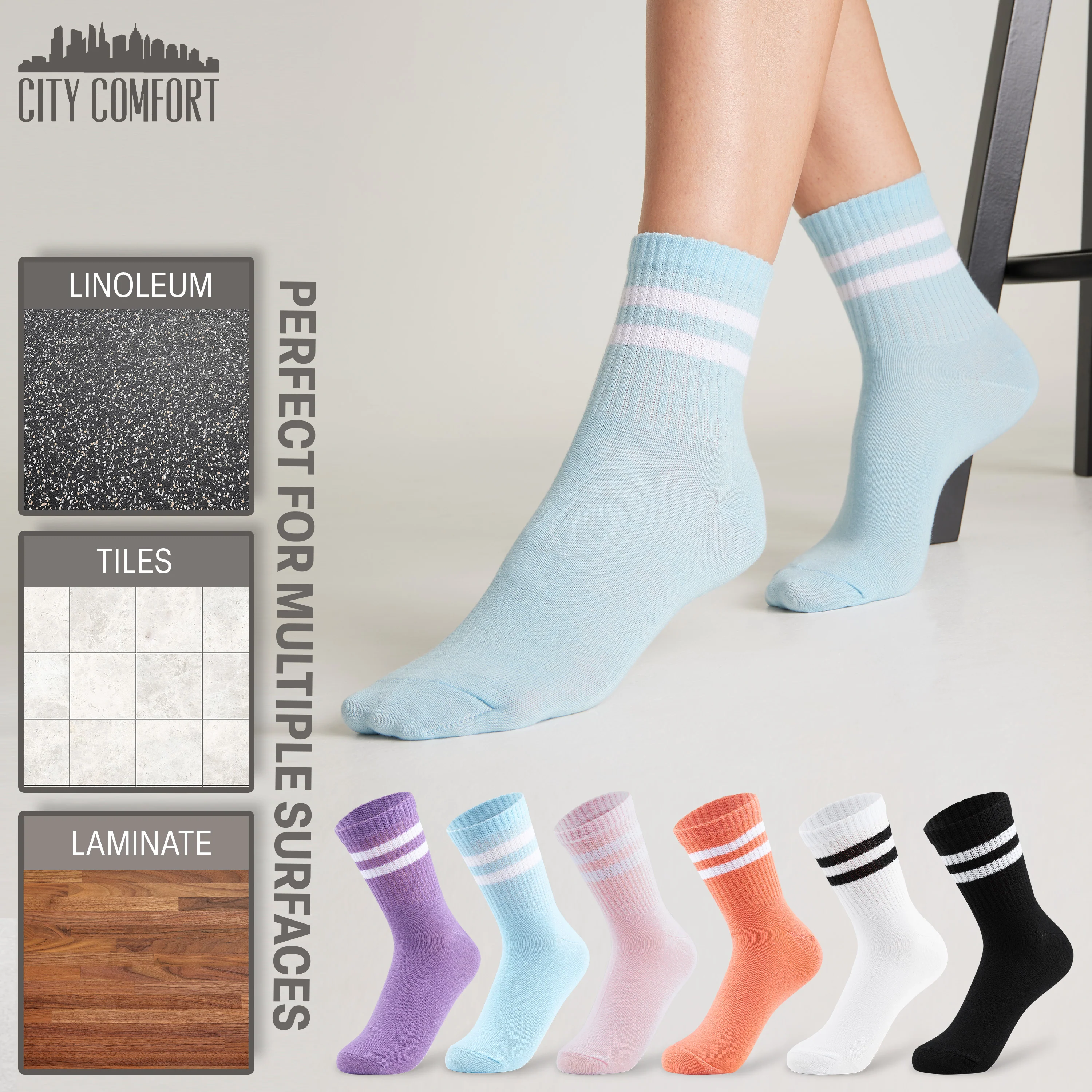 CityComfort Socks Women, Multipack of Sports Retro Ankle Socks for Women and Teens - Image 7
