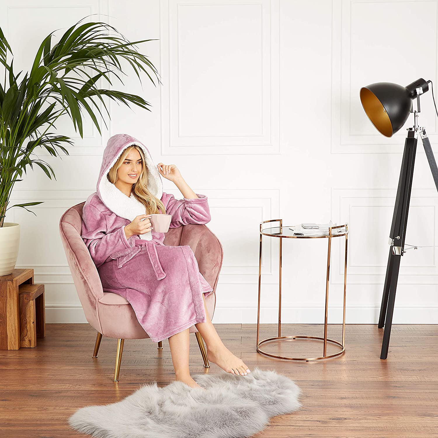 CityComfort Soft Plush Hooded Dressing Gown for Women - Image 14