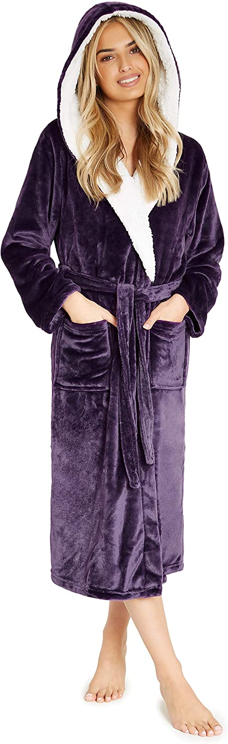 CityComfort Soft Plush Hooded Dressing Gown for Women - Image 3