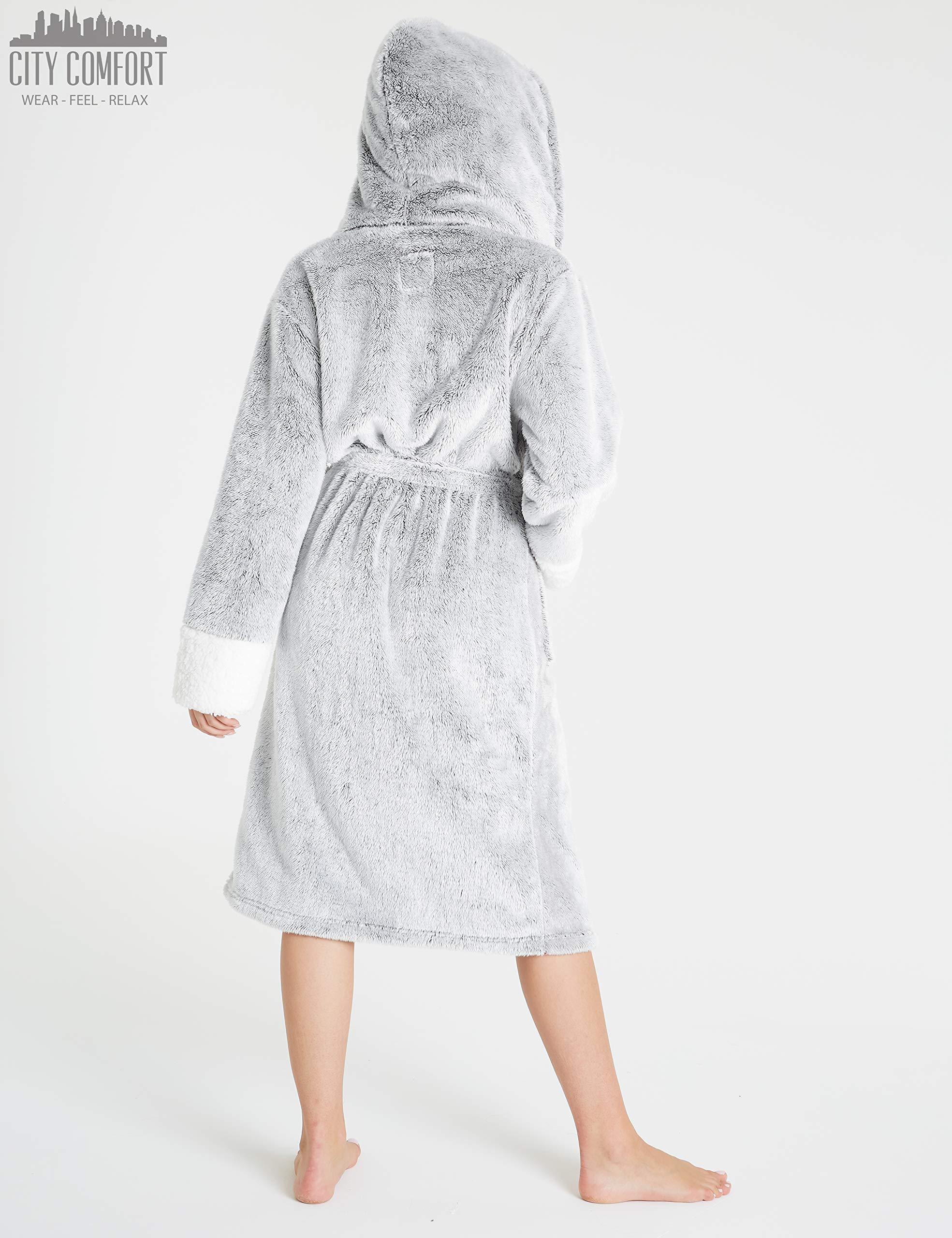 CityComfort Super Soft Fleece Hooded Dressing Gown for Women - Image 7