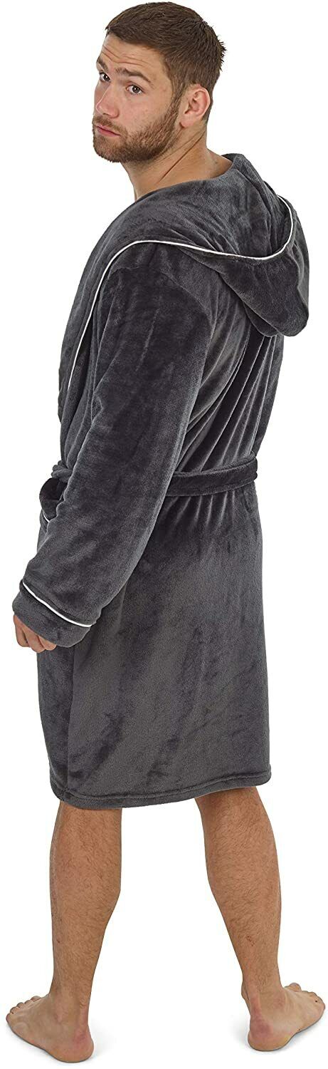 CityComfort Hooded Dressing Gowns for Men in Grey or Navy - Image 10
