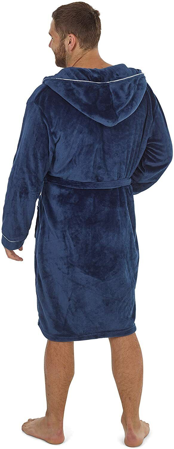 CityComfort Hooded Dressing Gowns for Men in Grey or Navy - Image 5