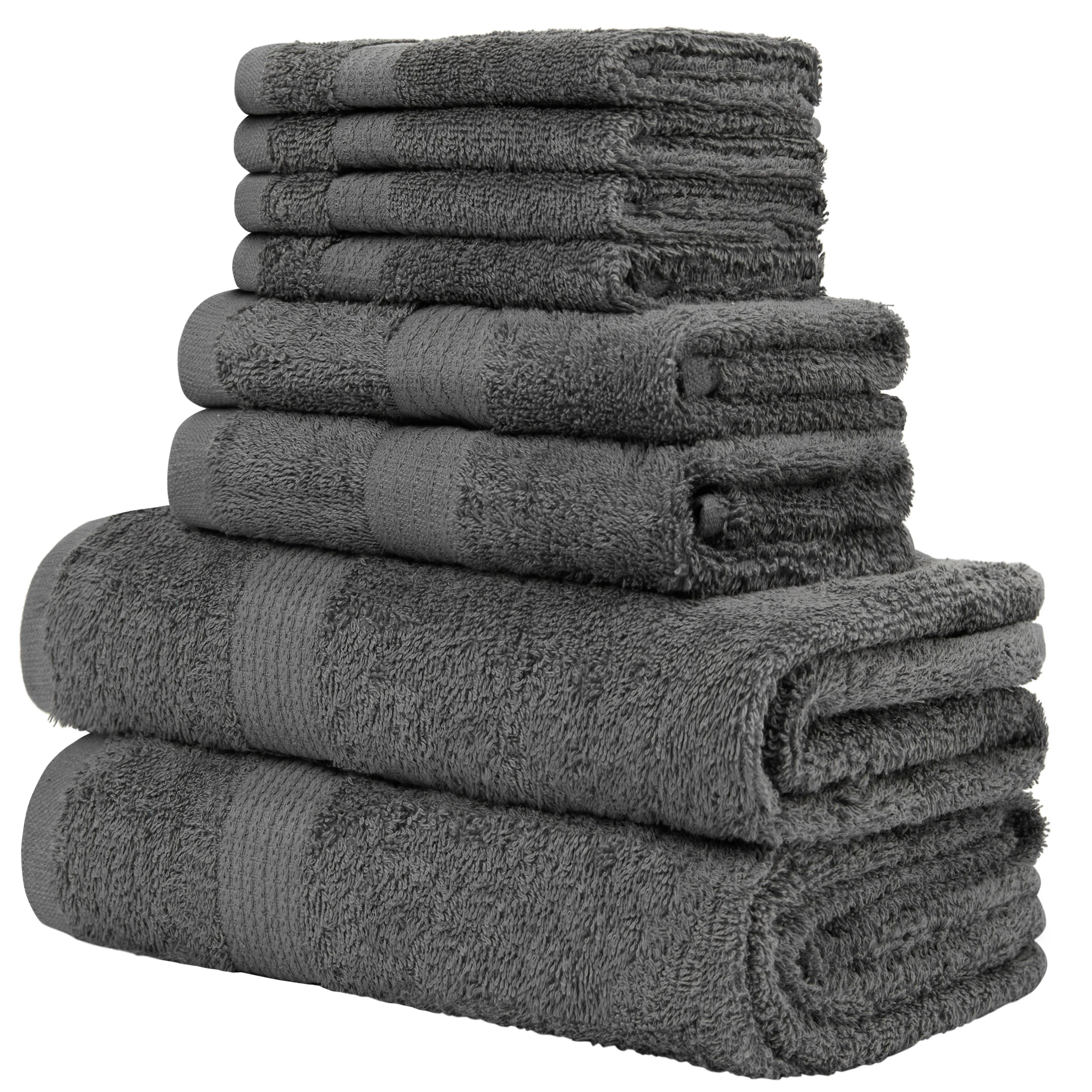 CityComfort Towel Set of 8, 100% Cotton 550GSM Absorbent Bathroom Towels Various Sizes - Image 19
