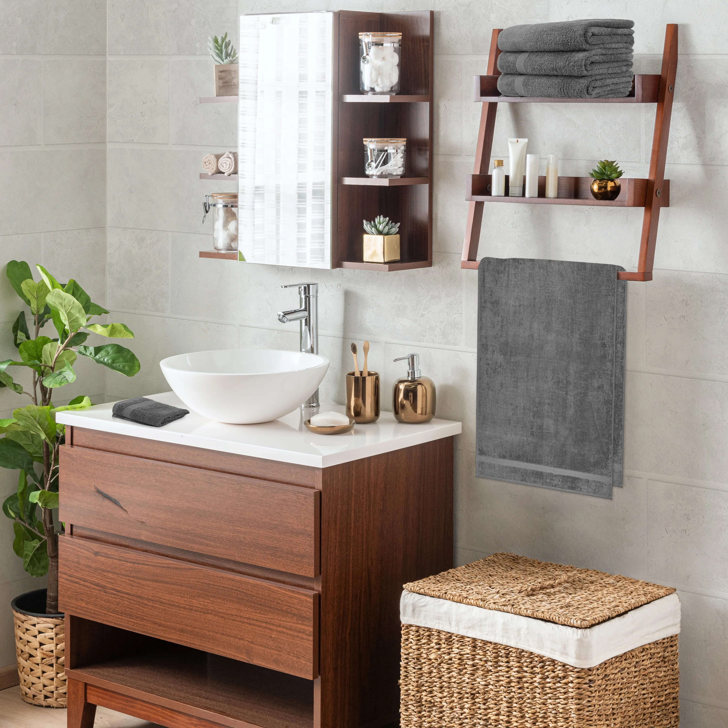 CityComfort Towel Set of 8, 100% Cotton 550GSM Absorbent Bathroom Towels Various Sizes - Image 20
