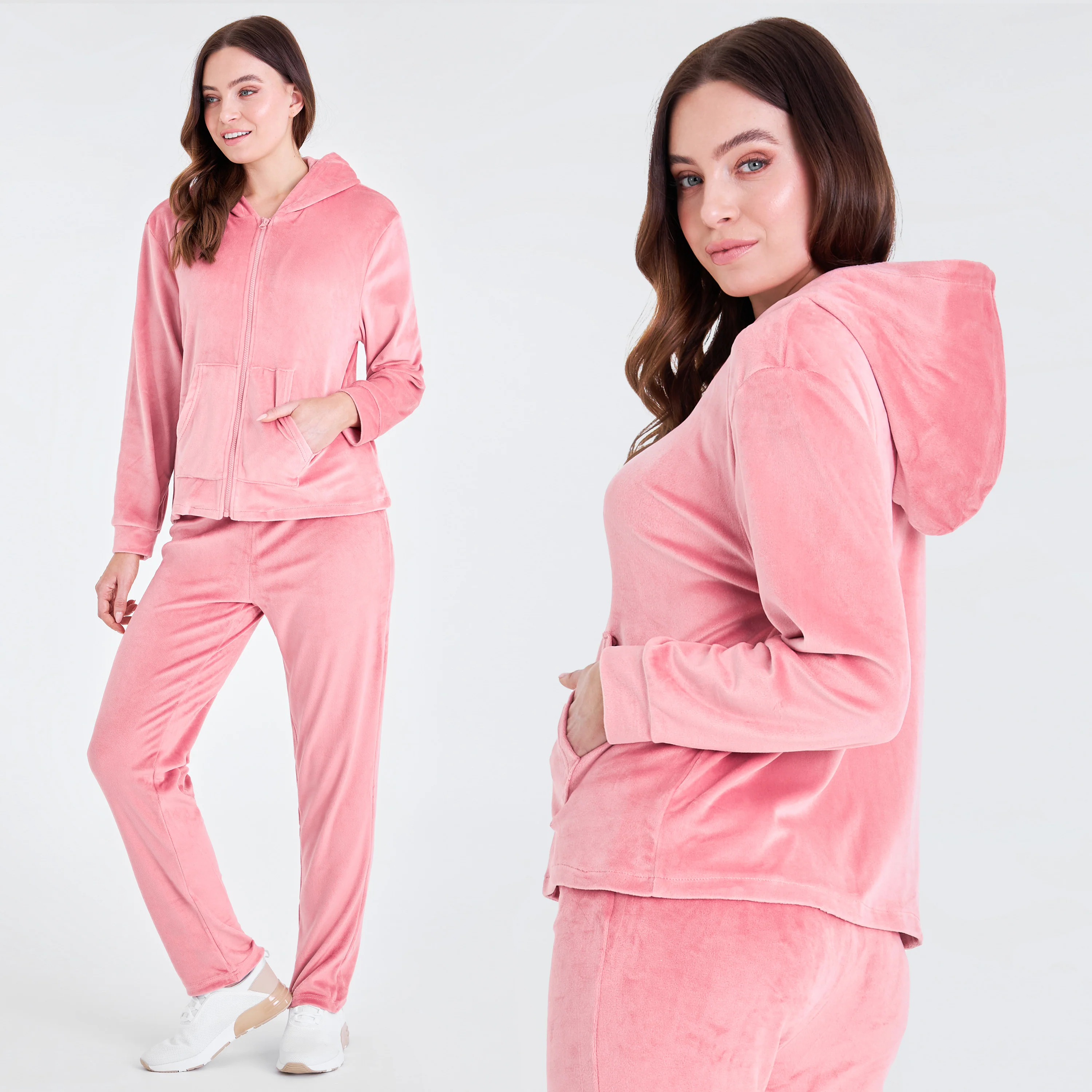 CityComfort Womens Tracksuit Zip Up Velour Sweatsuit Hoodie Joggers 2 Piece Set - Image 12