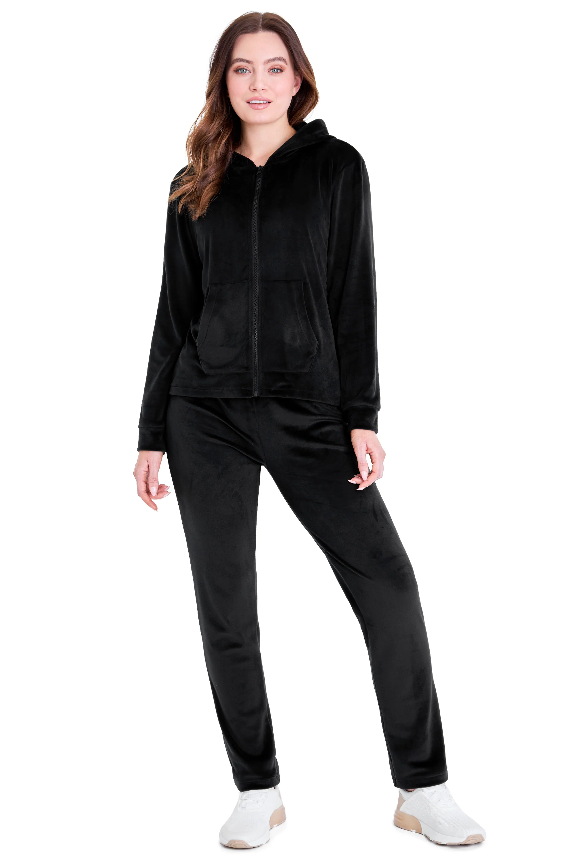 CityComfort Womens Tracksuit Zip Up Velour Sweatsuit Hoodie Joggers 2 Piece Set - Image 2