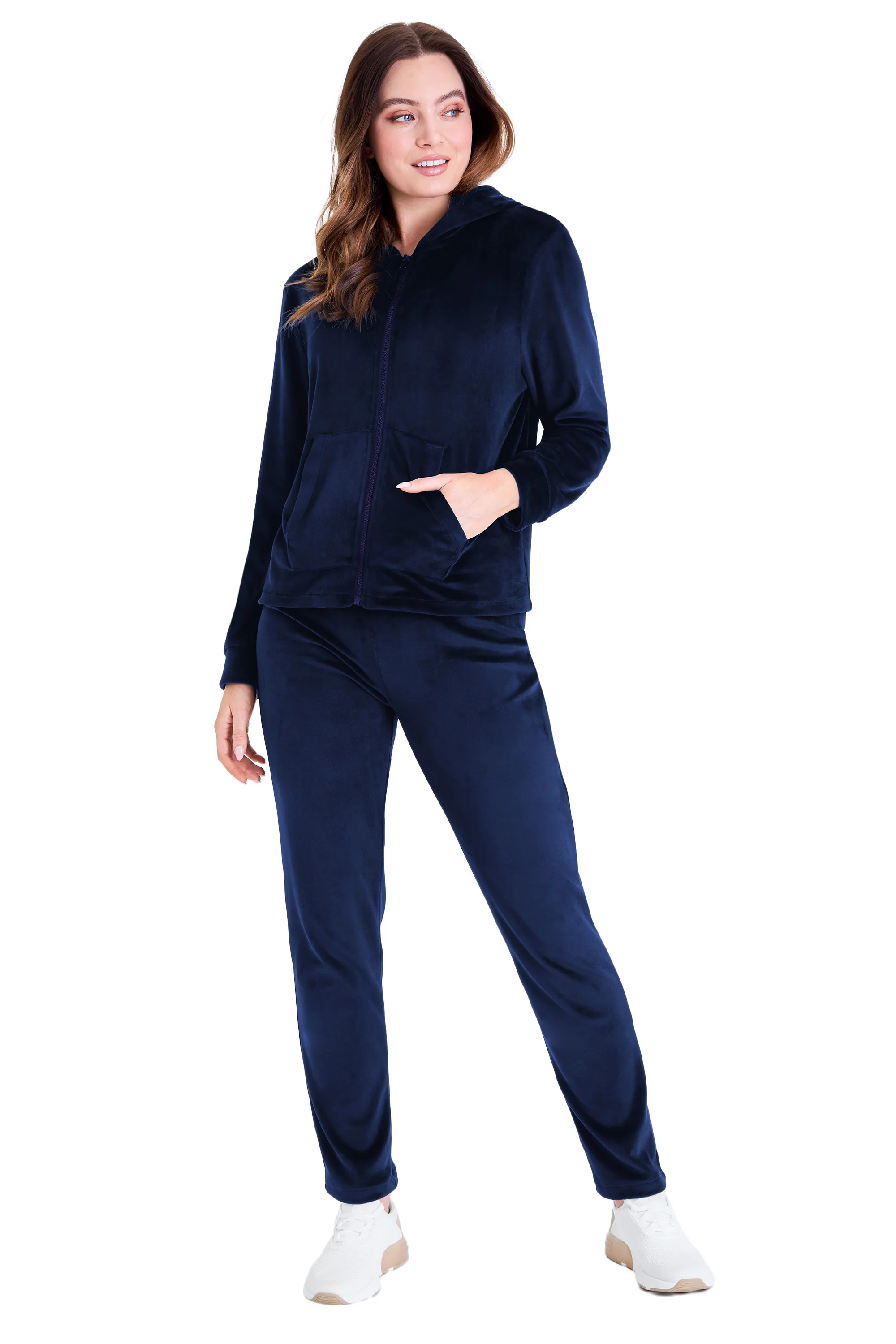 CityComfort Womens Tracksuit Zip Up Velour Sweatsuit Hoodie Joggers 2 Piece Set - Image 20
