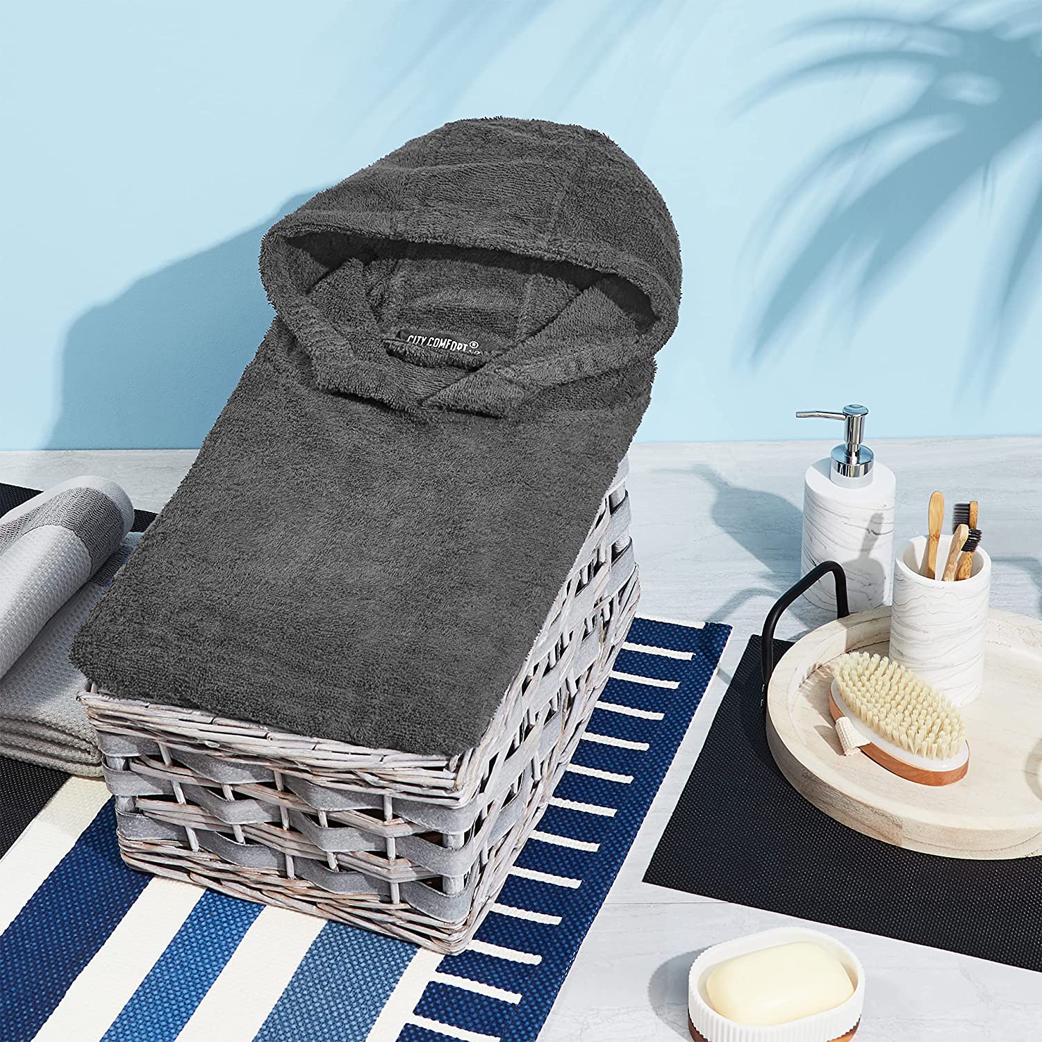 CityComfort Beach Towel for Adults Robes Women Men Cotton Towelling Poncho - Image 31